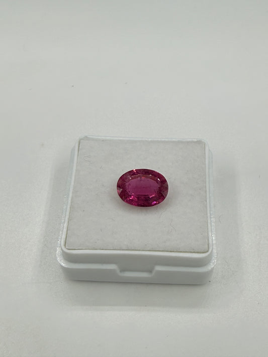 Natural Untreated Rubellite Tourmaline 1.75ct Oval Cut | Eye Clean Gemstone 9.7x7.3mm