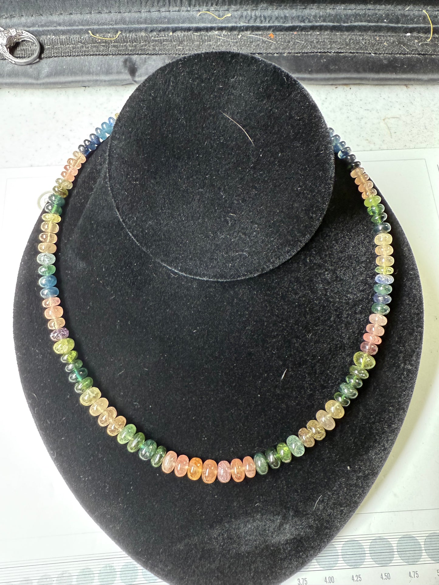 Natural Multi Color Sapphire Beaded Necklace | 18K Gold Clasp | 237ct Untreated Sapphires