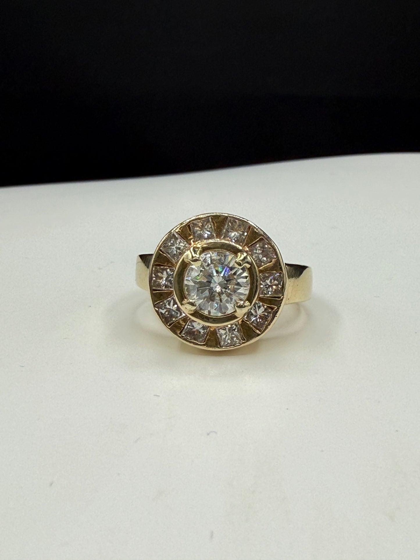 Vintage 16K Yellow Gold Unisex Diamond Ring | 2.22ct Total Weight
