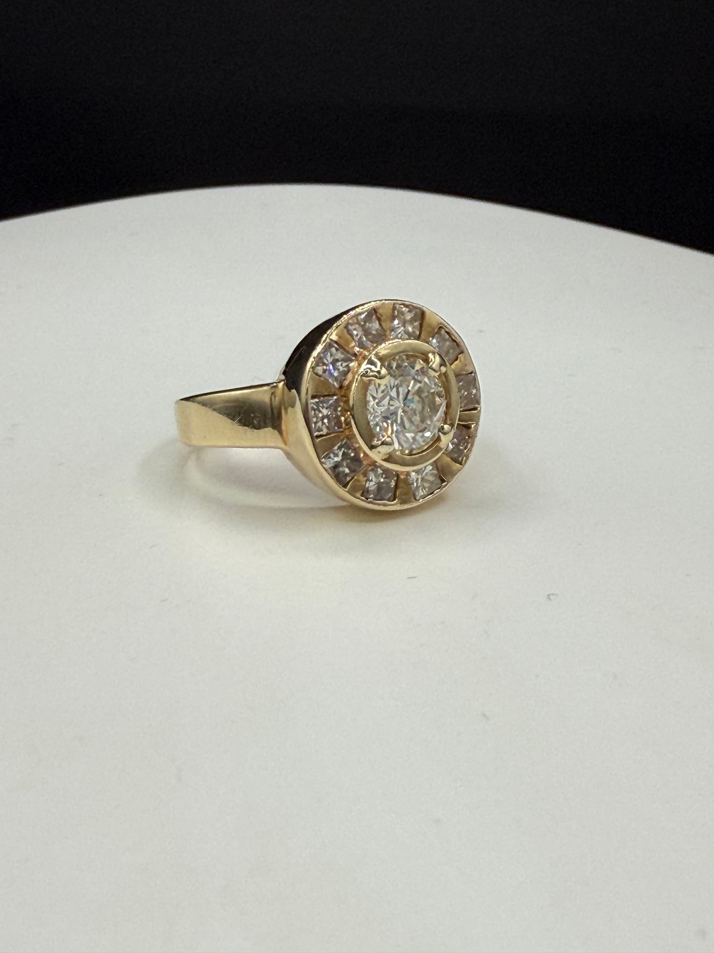 Vintage 16K Yellow Gold Unisex Diamond Ring | 2.22ct Total Weight