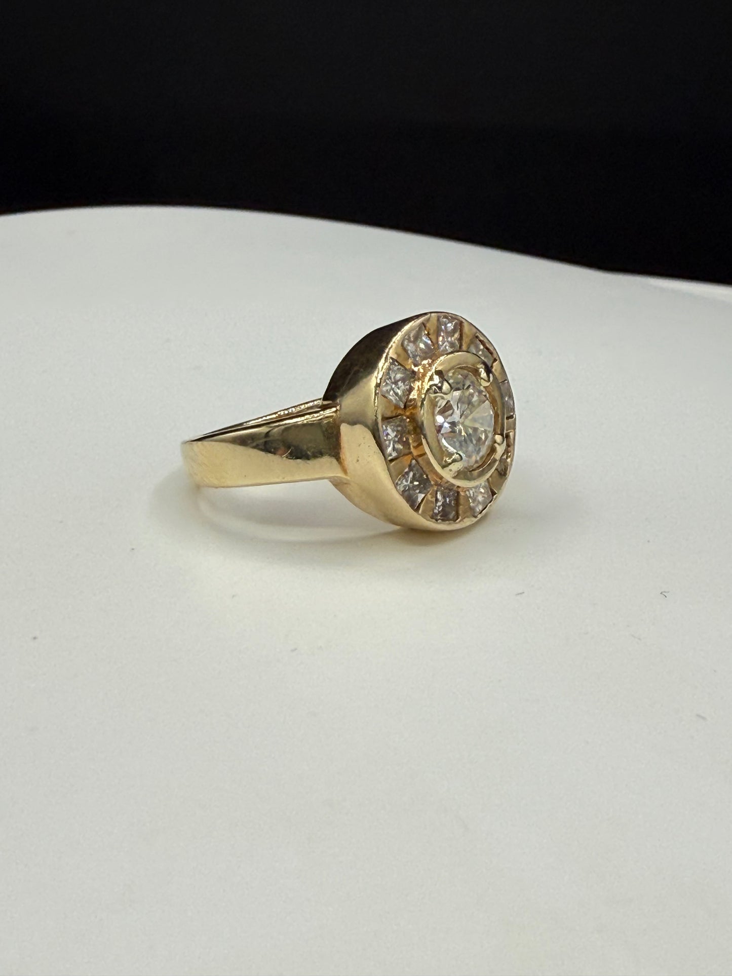 Vintage 16K Yellow Gold Unisex Diamond Ring | 2.22ct Total Weight