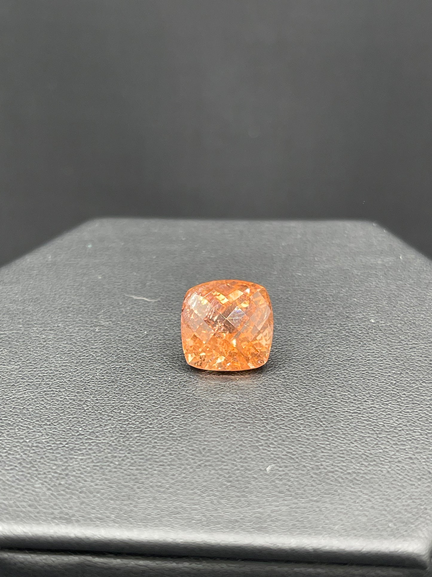 11.45 Carat Natural Sunset Orange Tourmaline Cushion Cut Loose Gemstone (12.8 x 12.8 x 10.2 MM)