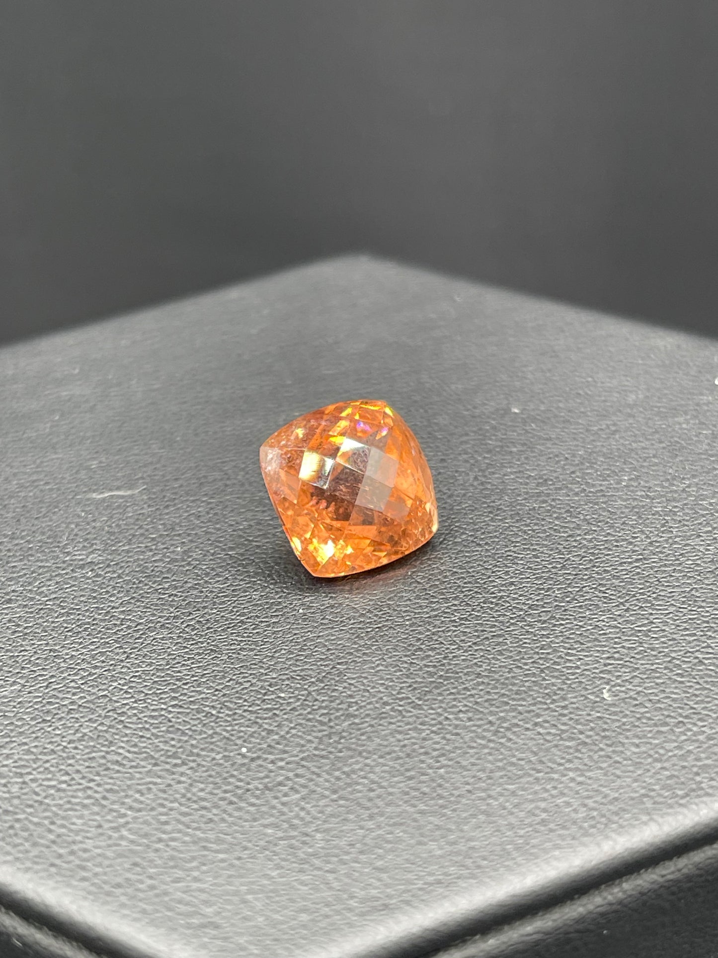 11.45 Carat Natural Sunset Orange Tourmaline Cushion Cut Loose Gemstone (12.8 x 12.8 x 10.2 MM)