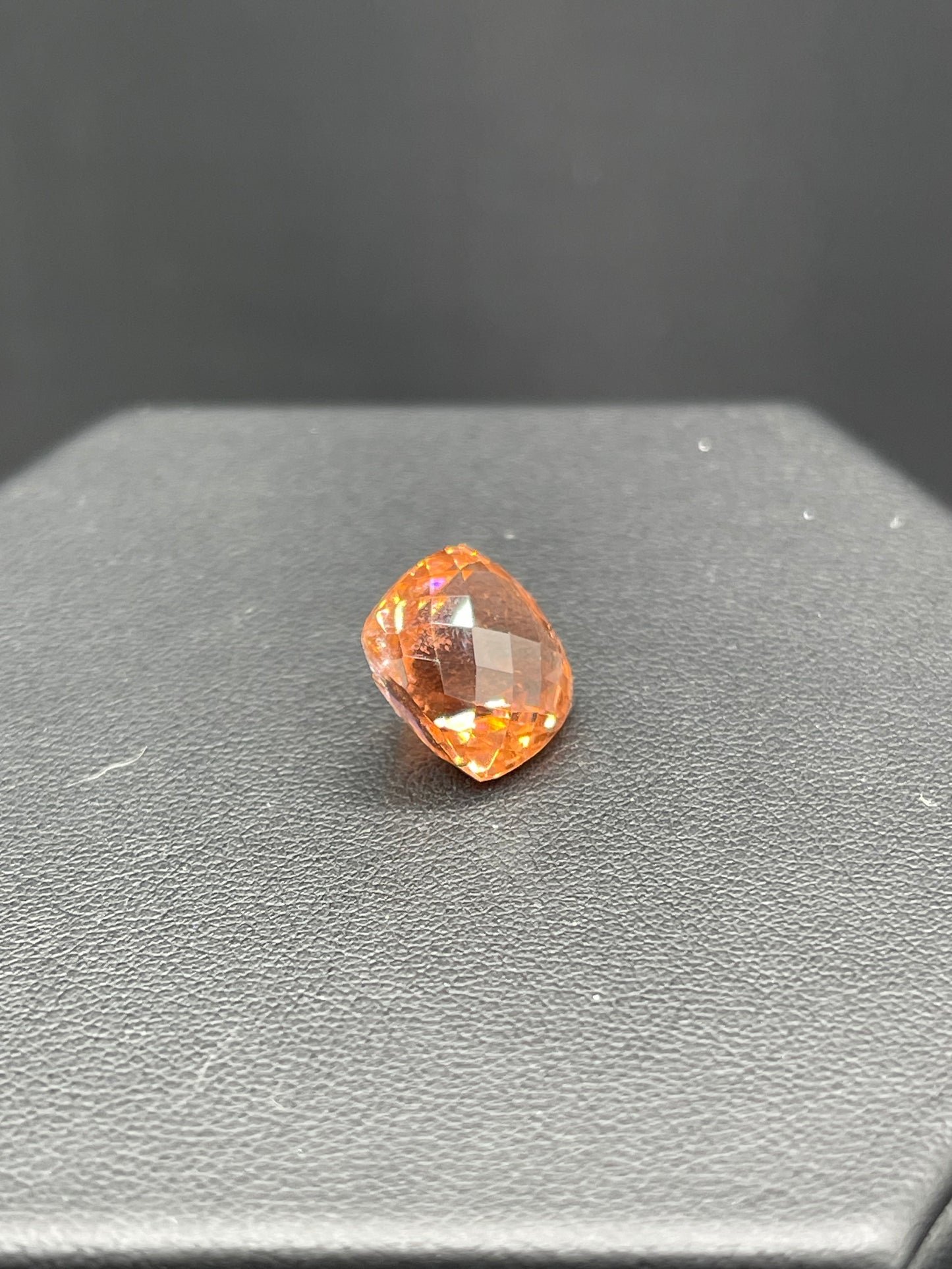 11.45 Carat Natural Sunset Orange Tourmaline Cushion Cut Loose Gemstone (12.8 x 12.8 x 10.2 MM)