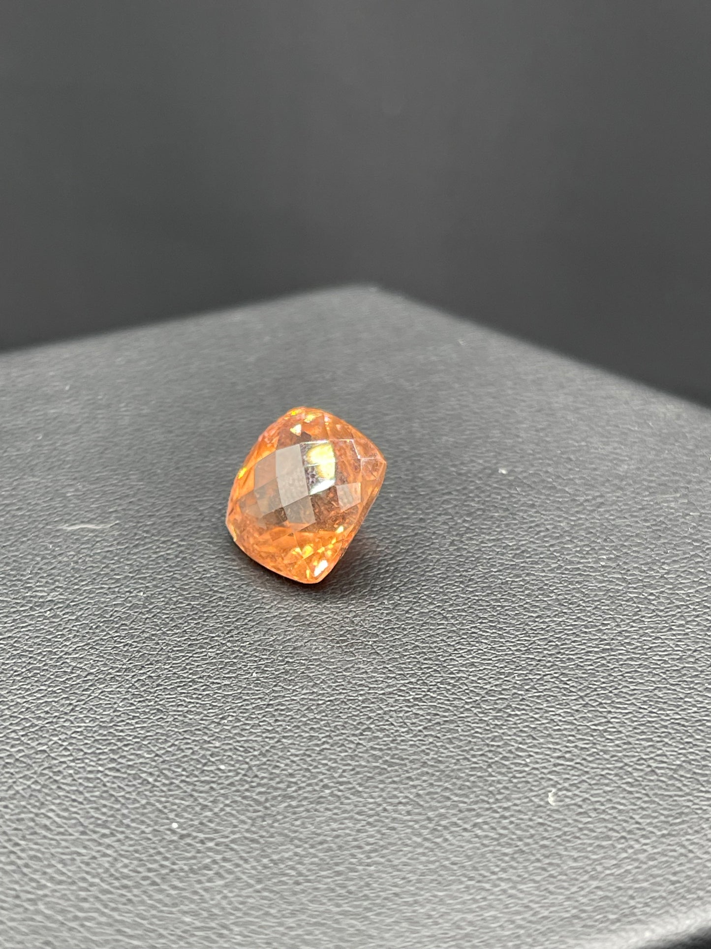 11.45 Carat Natural Sunset Orange Tourmaline Cushion Cut Loose Gemstone (12.8 x 12.8 x 10.2 MM)