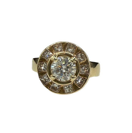 Vintage 16K Yellow Gold Unisex Diamond Ring | 2.22ct Total Weight