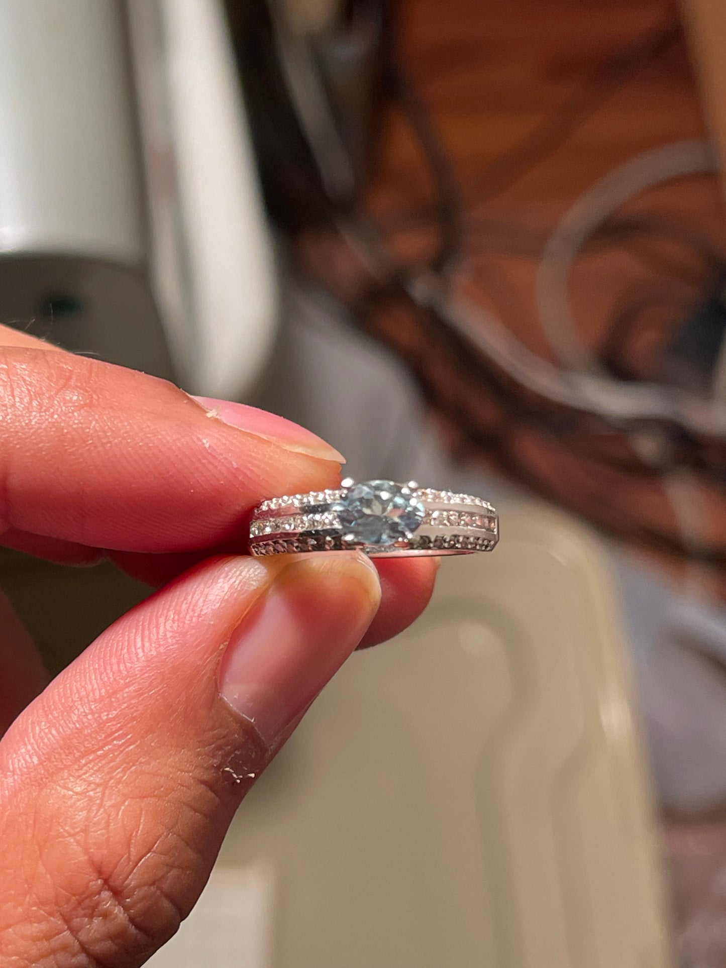 1.57 Carat Natural Color Change Alexandrite & Diamond 14k White Gold Ring (Size 7)