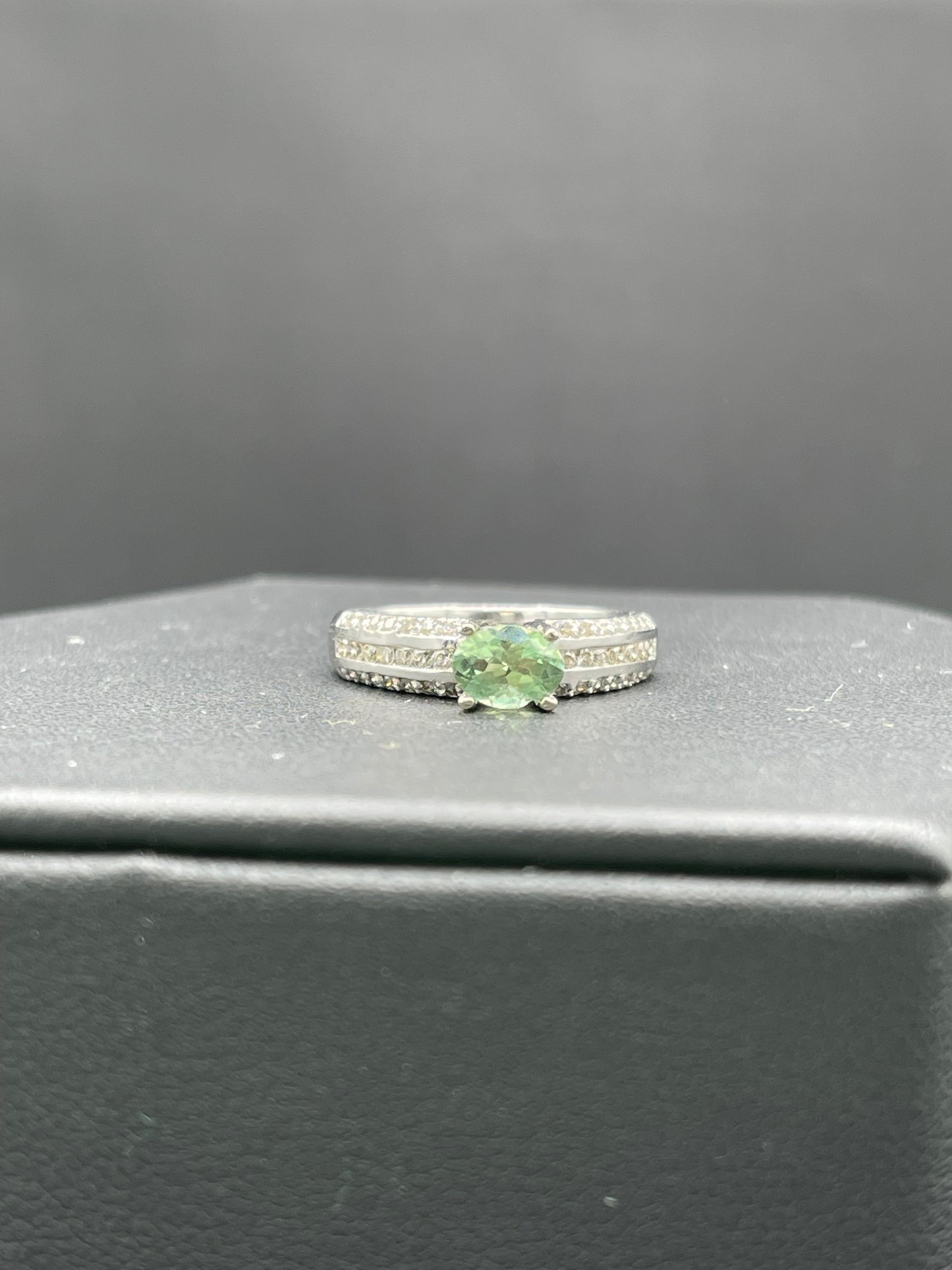 1.57 Carat Natural Color Change Alexandrite & Diamond 14k White Gold Ring (Size 7)