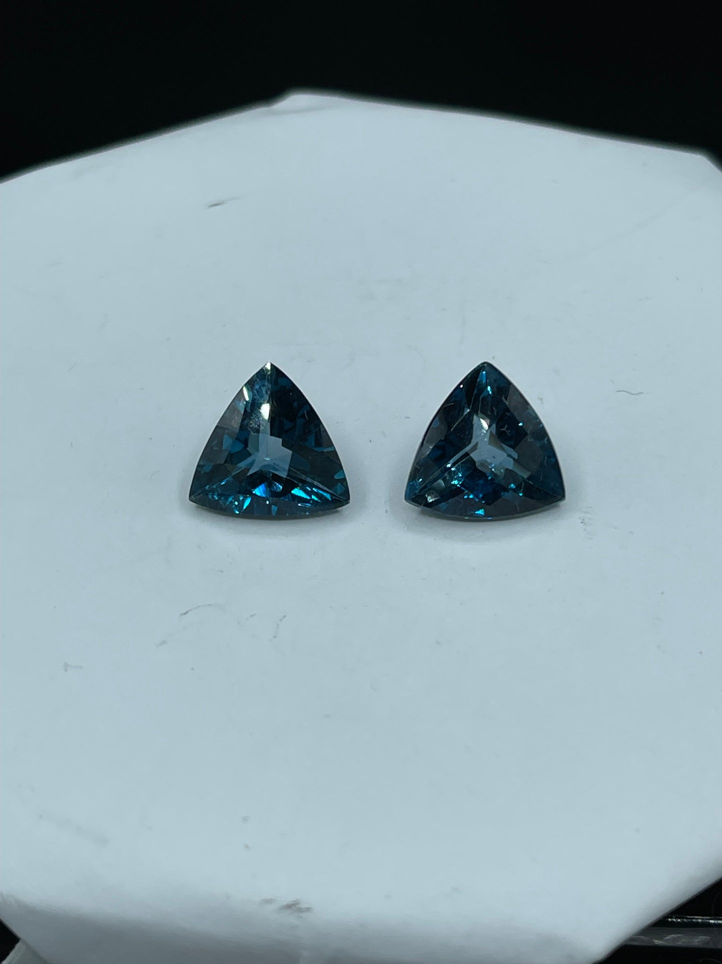 12.98 Carat London Blue Topaz Trillion Cut Loose Gemstones (11.9 x 11.9 x 7.4 MM)