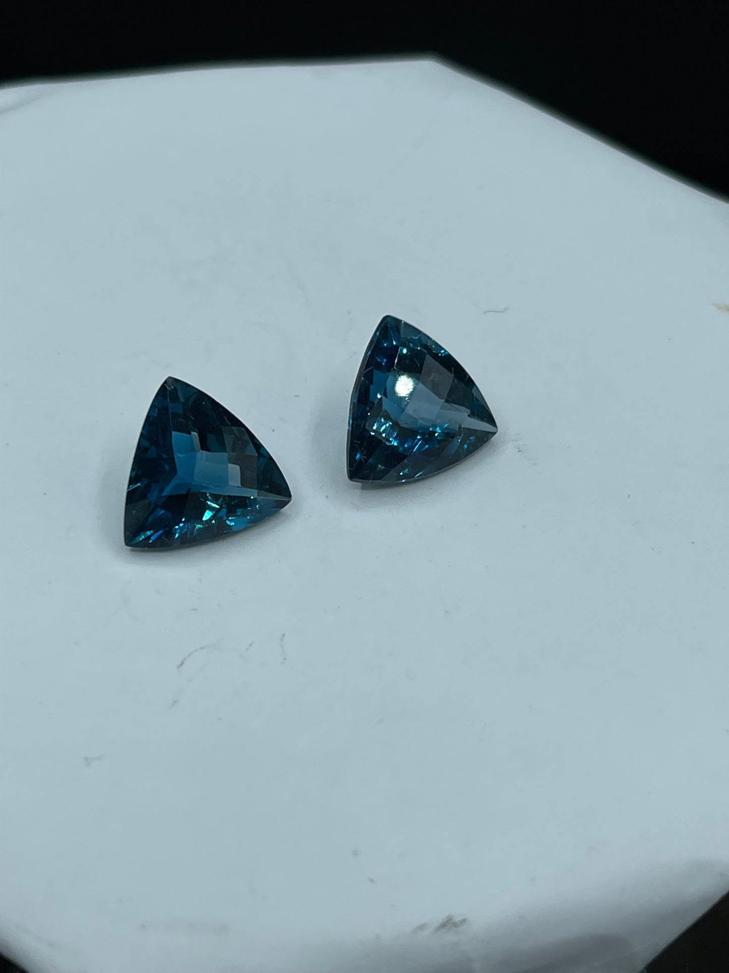 12.98 Carat London Blue Topaz Trillion Cut Loose Gemstones (11.9 x 11.9 x 7.4 MM)