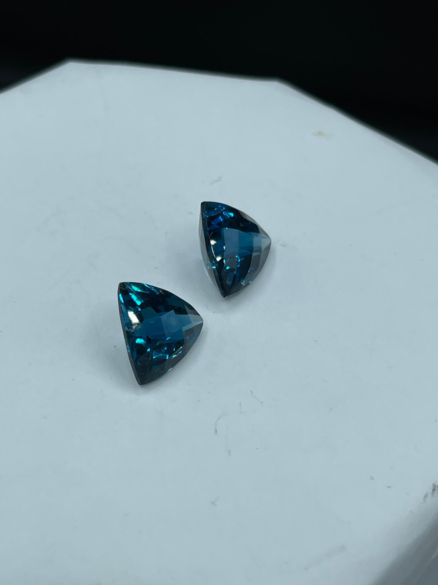 12.98 Carat London Blue Topaz Trillion Cut Loose Gemstones (11.9 x 11.9 x 7.4 MM)