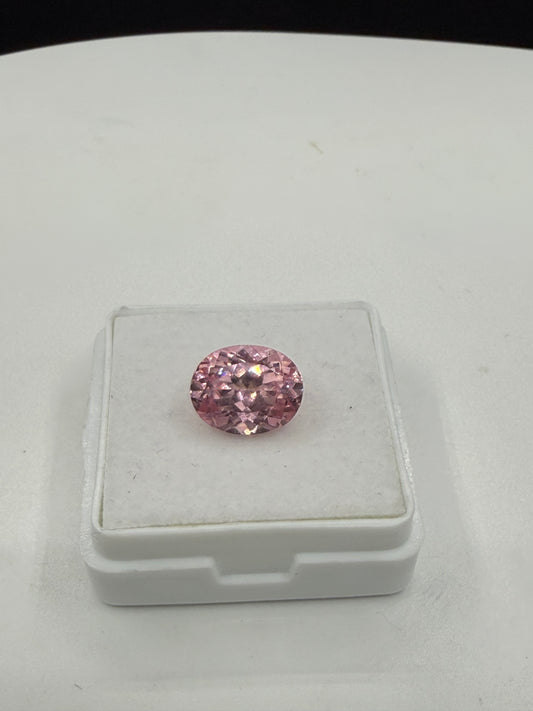 4.00ct Hot Pink YAG Synthetic Gemstone | 10x8mm Oval Cut | Lab-Grown Yttrium Aluminum Garnet