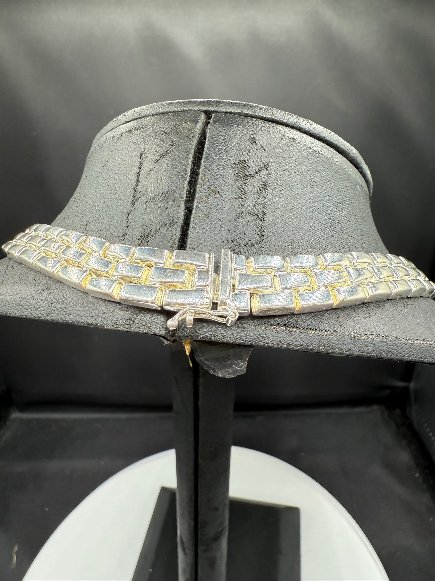 Solid Italian Sterling Silver Brick Link Chain Necklace – 17” | 44.2g Milor 925 Italy