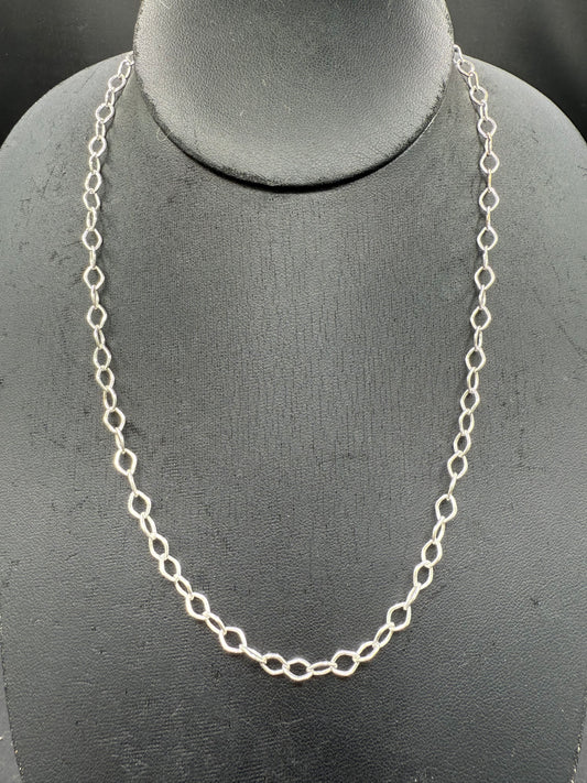 Solid Sterling Silver Marquise Link Chain – 18” | 925 Stamped | 7.4g