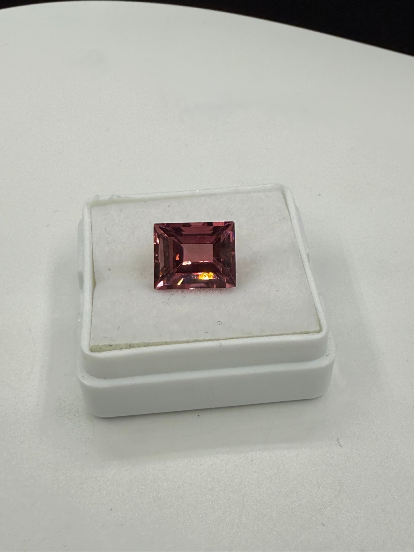 3.79 Carat Natural Rubellite Tourmaline Emerald Cut Loose Gemstone (9.7 x 7.8 MM)