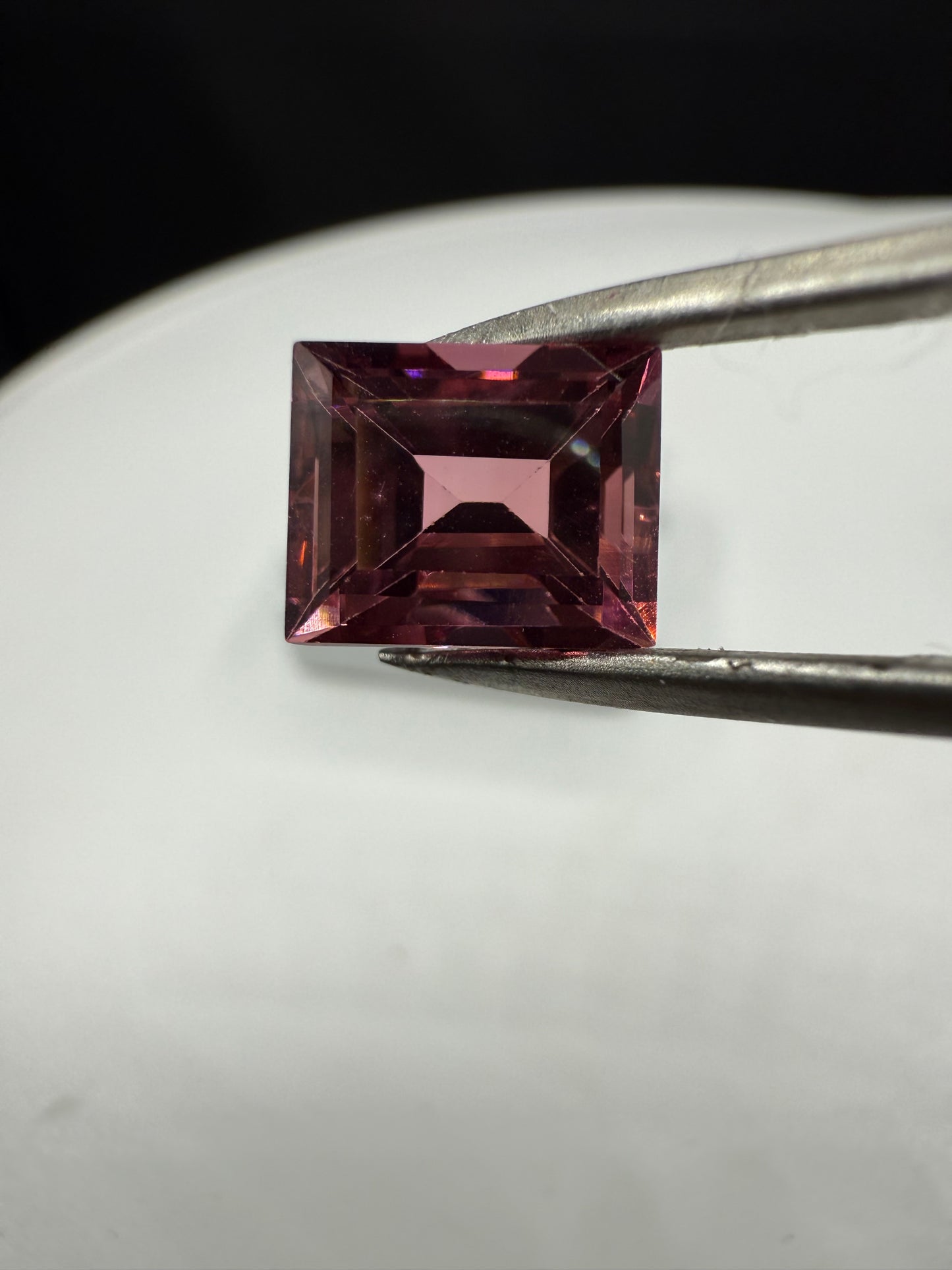 3.79 Carat Natural Rubellite Tourmaline Emerald Cut Loose Gemstone (9.7 x 7.8 MM)