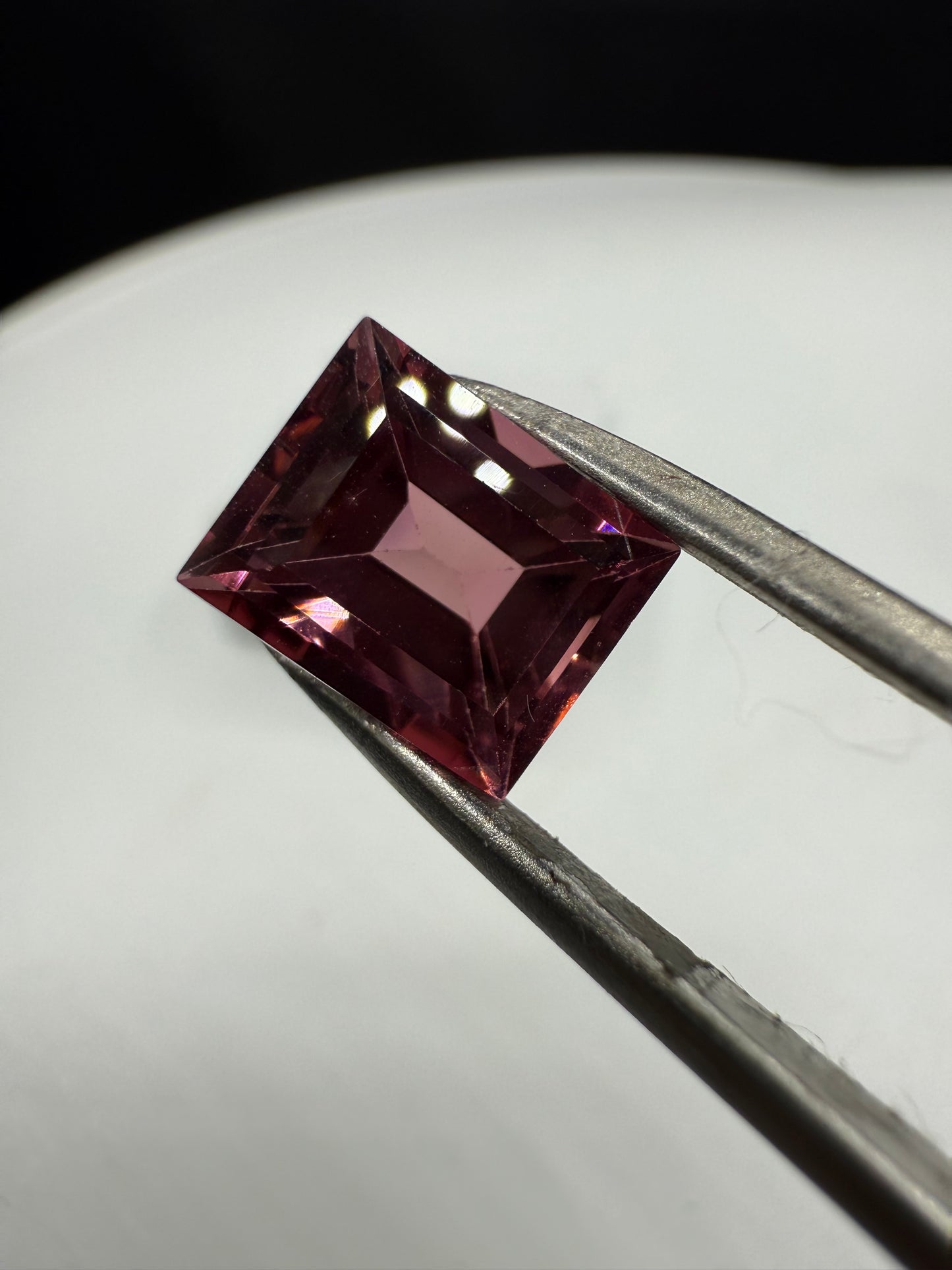 3.79 Carat Natural Rubellite Tourmaline Emerald Cut Loose Gemstone (9.7 x 7.8 MM)