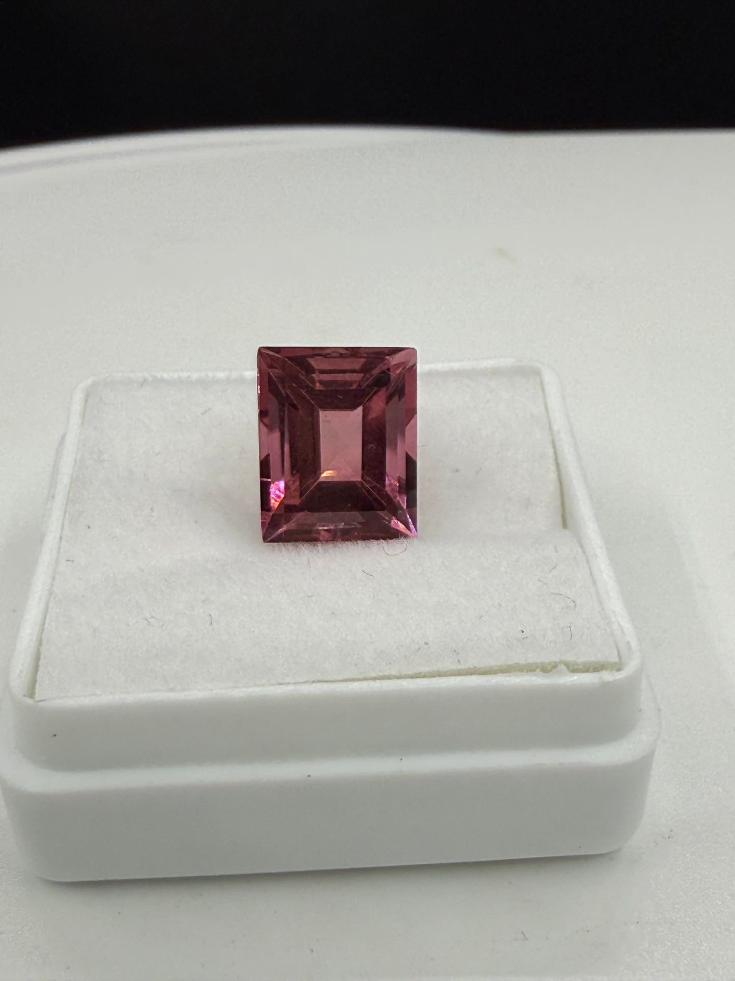 3.79 Carat Natural Rubellite Tourmaline Emerald Cut Loose Gemstone (9.7 x 7.8 MM)