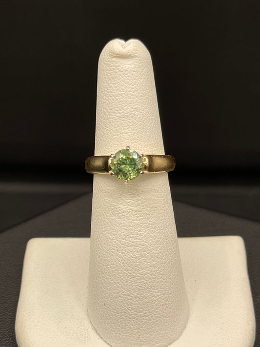 1.06 Carat Natural Demantoid 14k Yellow Gold Engagement Ring (5.75)