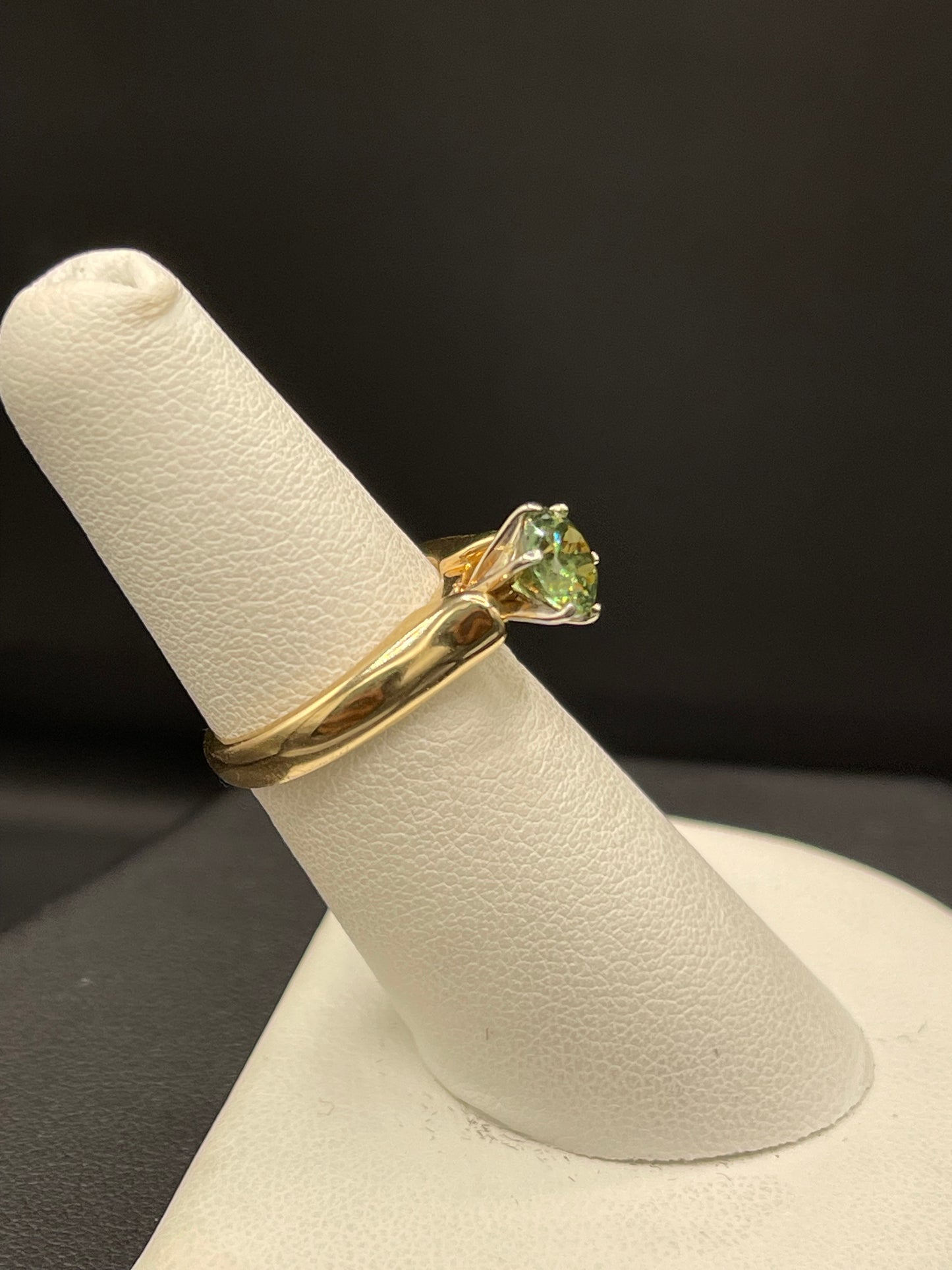 1.06 Carat Natural Demantoid 14k Yellow Gold Engagement Ring (5.75)