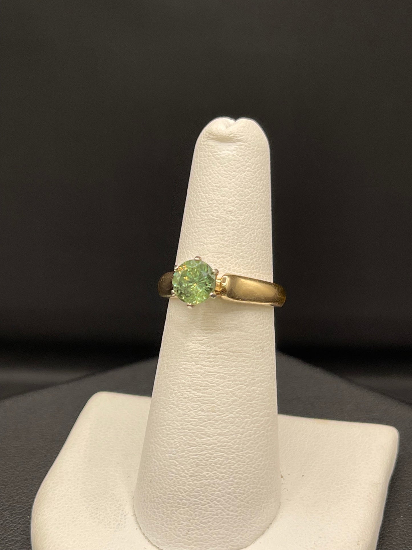 1.06 Carat Natural Demantoid 14k Yellow Gold Engagement Ring (5.75)