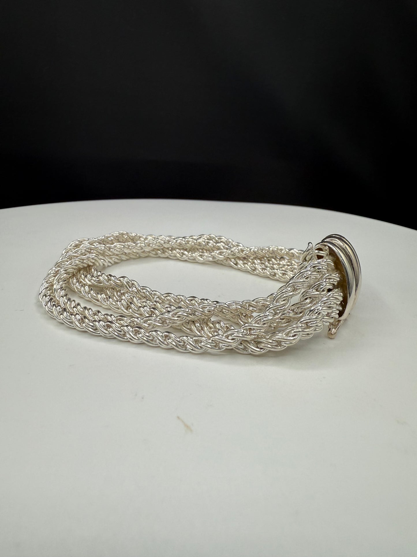 Vintage Solid Sterling Silver 5-Strand Bracelet by Joseph Esposito | 42.3g Handmade Signed Espo SIG | 7.5” Length