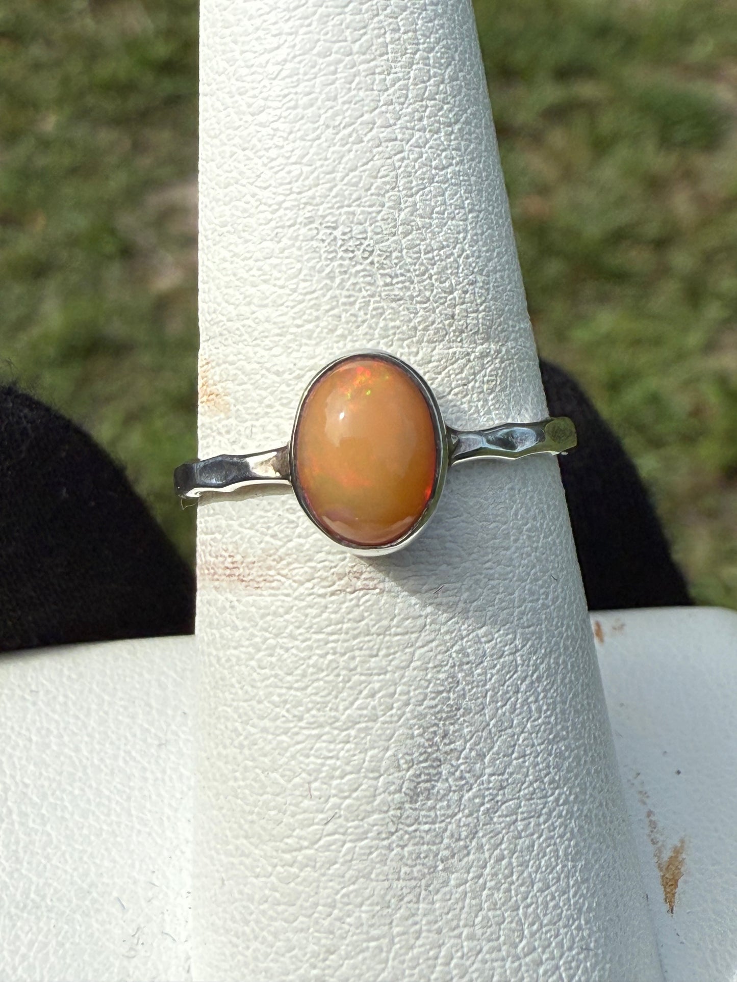Natural Ethiopian Opal Sterling Silver Ring (Size 7.25)
