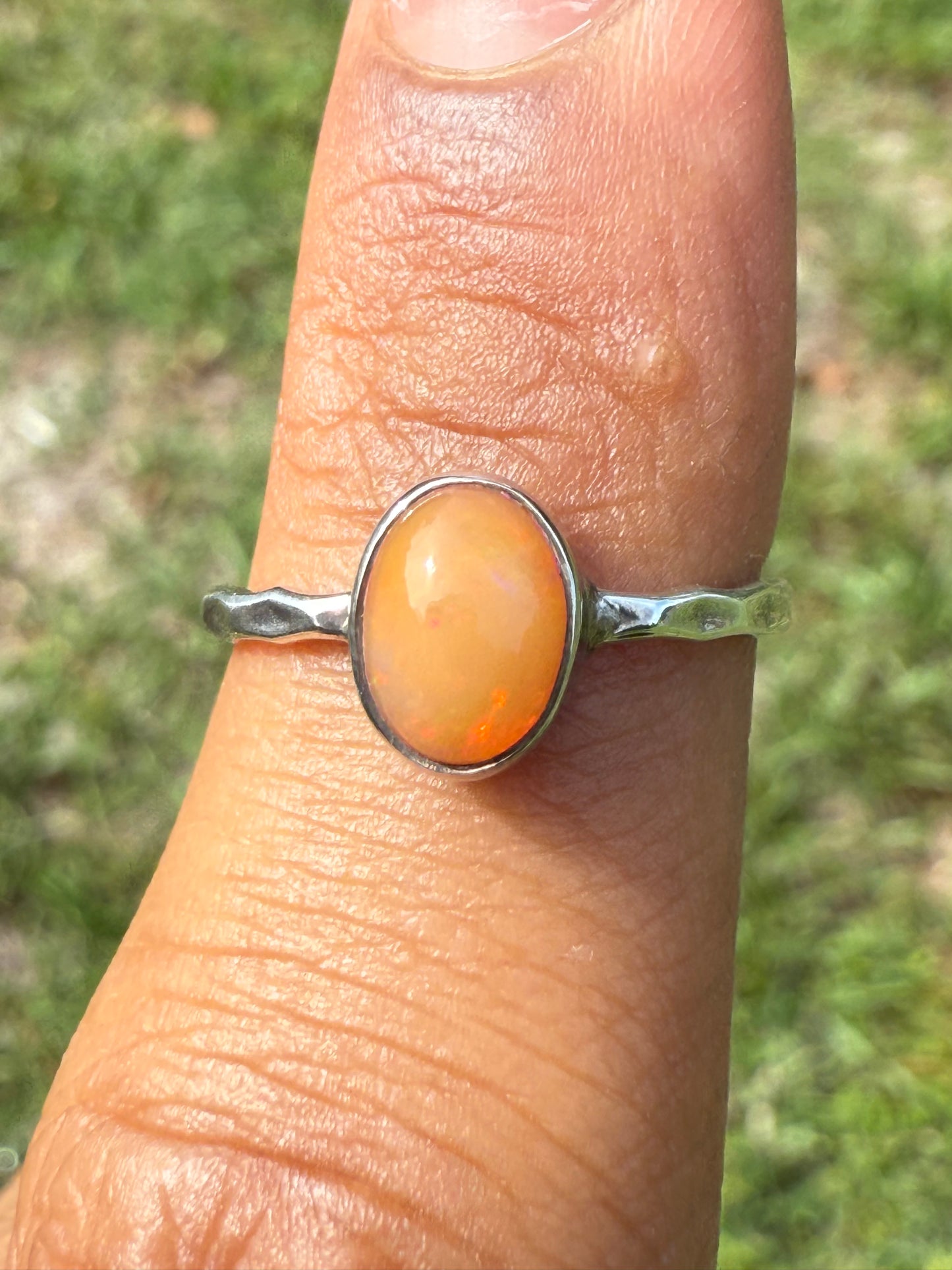 Natural Ethiopian Opal Sterling Silver Ring (Size 7.25)