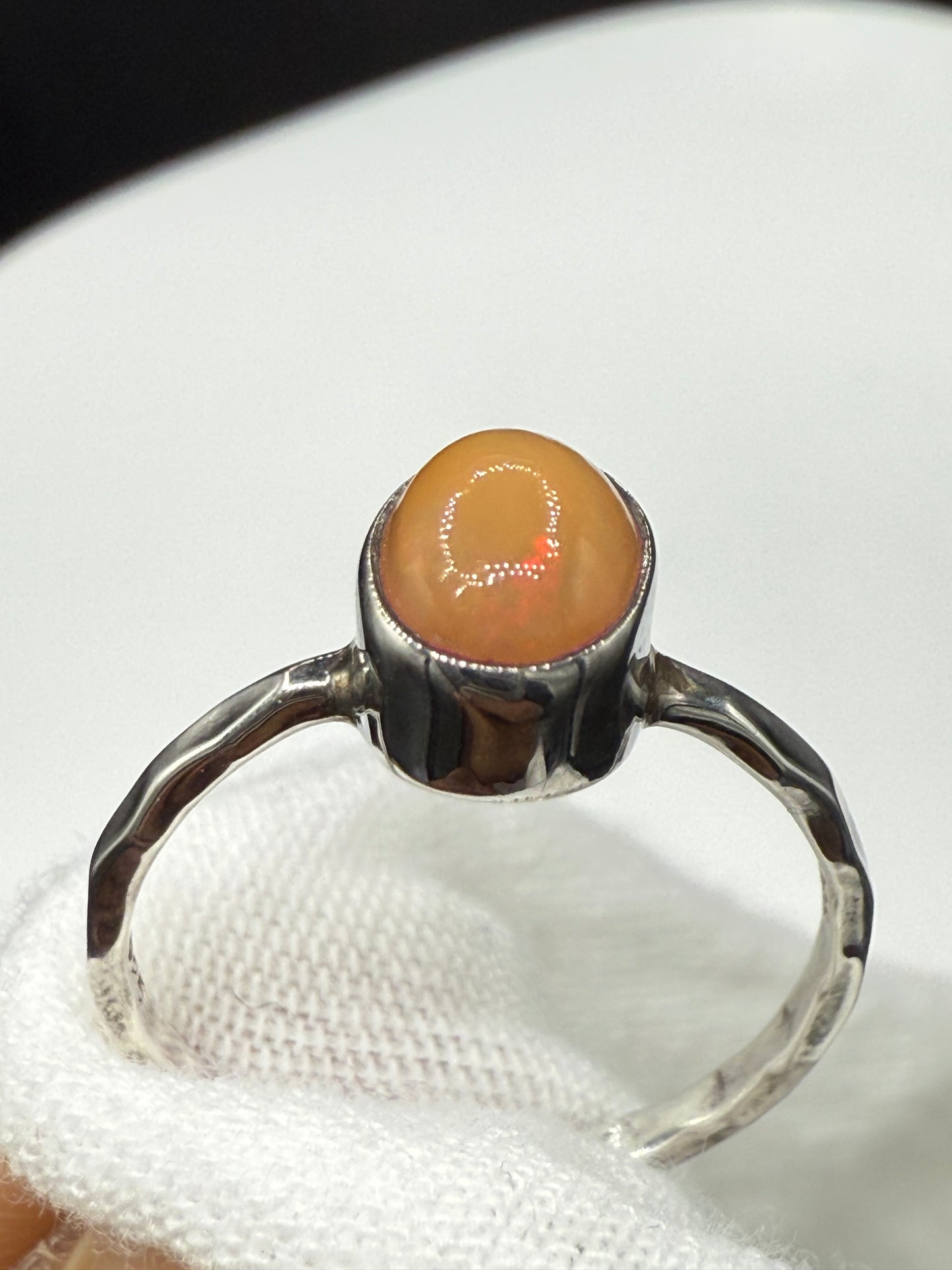 Natural Ethiopian Opal Sterling Silver Ring (Size 7.25)