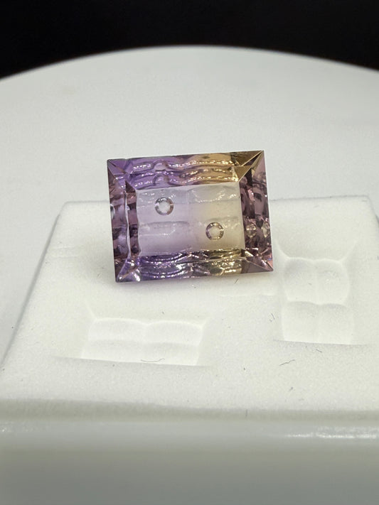 7.36 Carat Natural Bolivian Ametrine Custom Emerald Cut Loose Gemstone