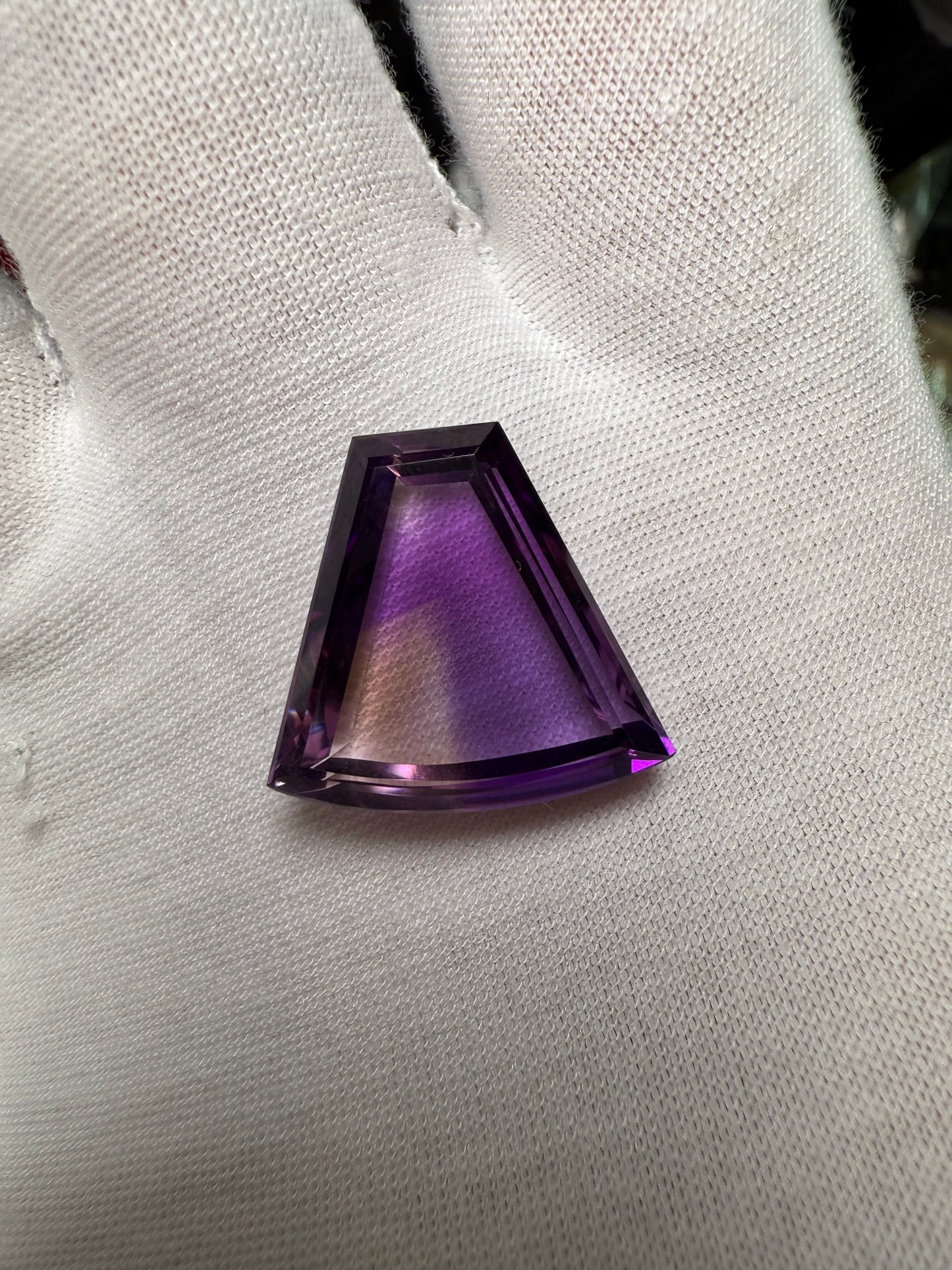 22.46 Carat Natural Bolivian Ametrine Custom Shield Cut Loose Gemstone | 20.24 x 21.80 MM