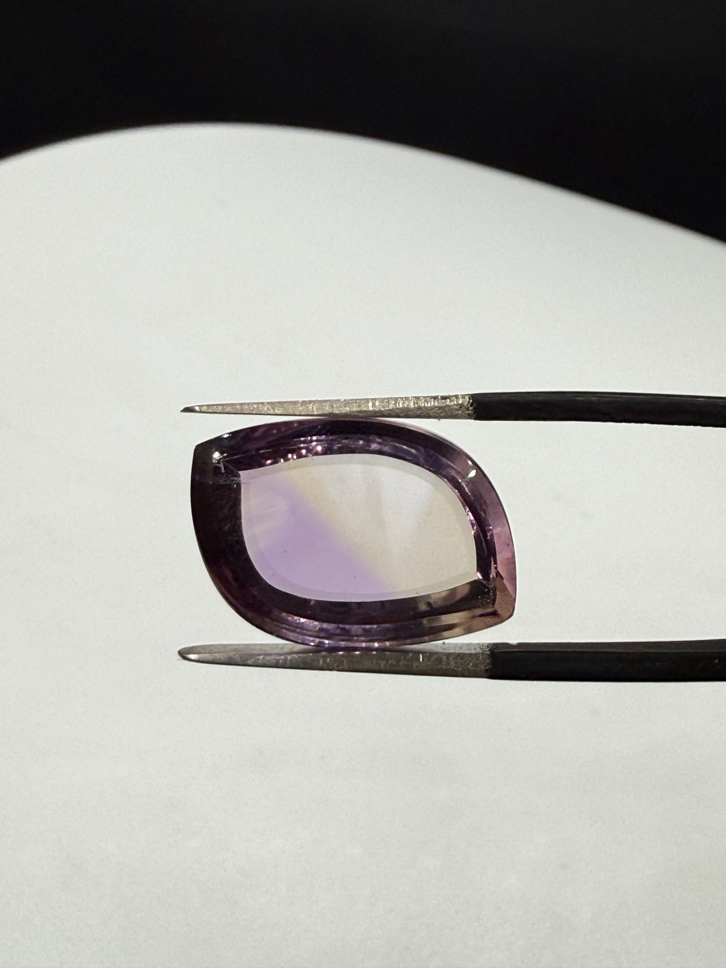 10.00 Carat Natiral Bolivian Ametrine Curved Crescent Freeform Cut Loose Gemstone | 18.88 x 12.50 x 5.38 MM