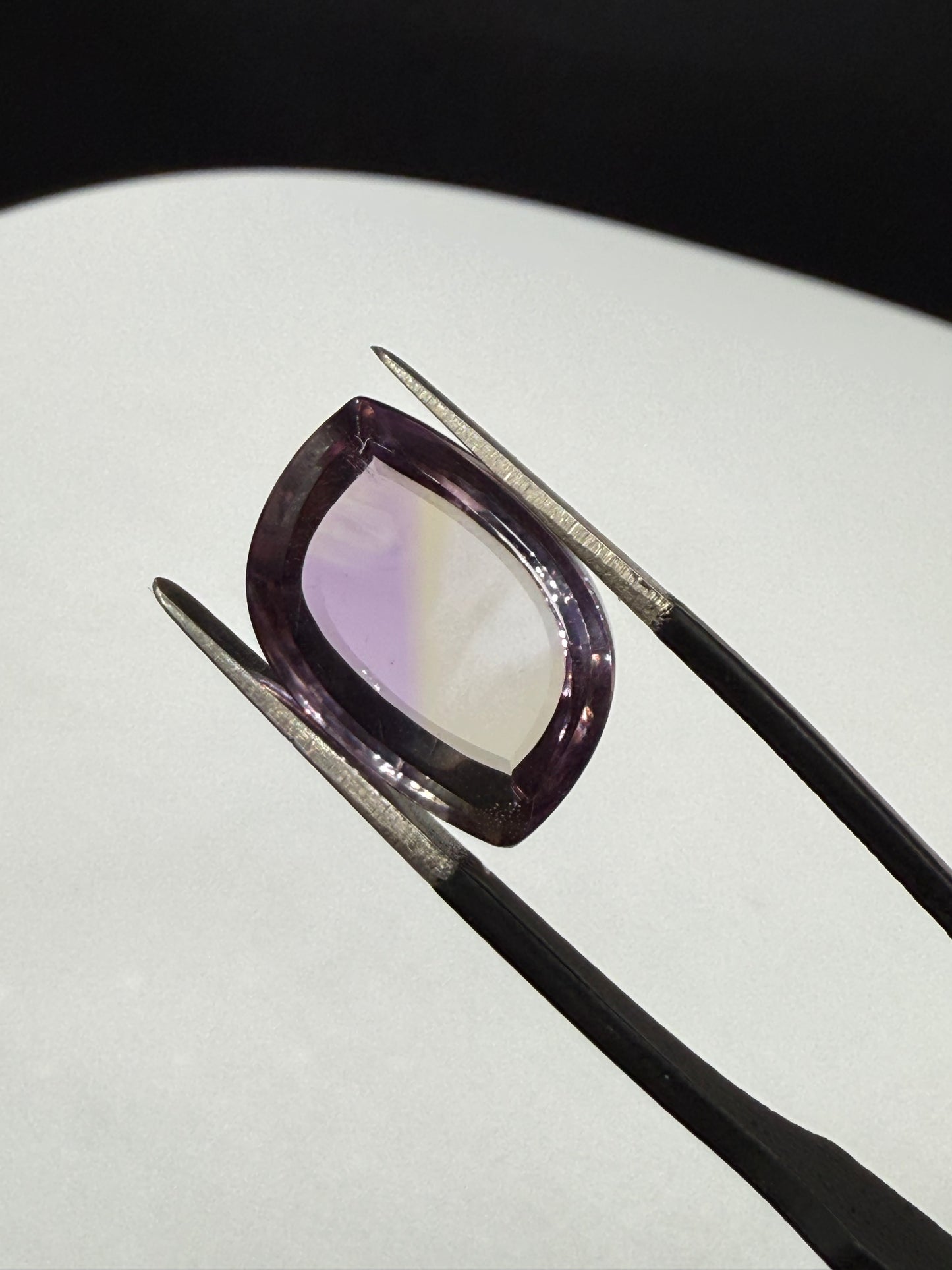 10.00 Carat Natiral Bolivian Ametrine Curved Crescent Freeform Cut Loose Gemstone | 18.88 x 12.50 x 5.38 MM