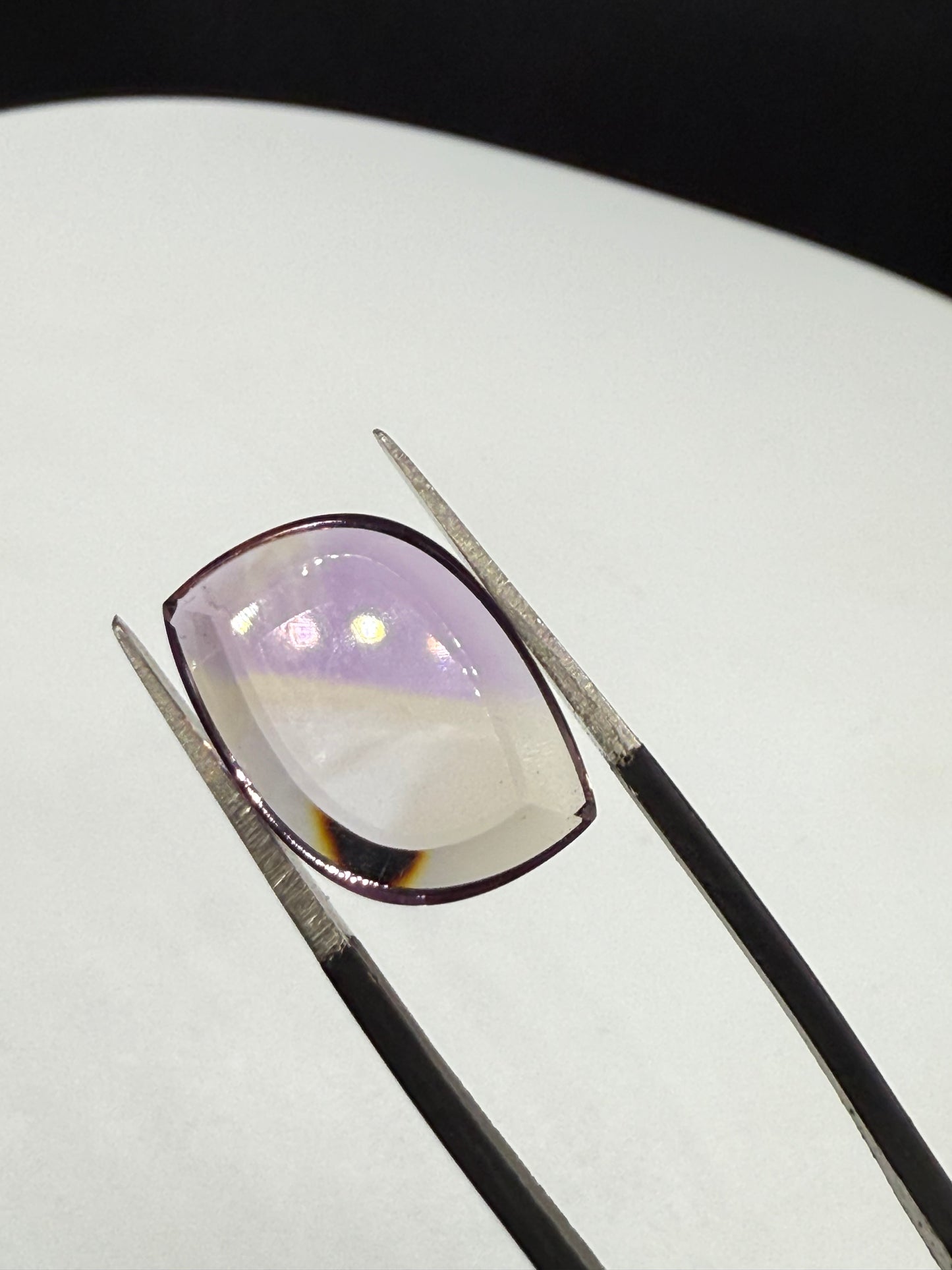 10.00 Carat Natiral Bolivian Ametrine Curved Crescent Freeform Cut Loose Gemstone | 18.88 x 12.50 x 5.38 MM