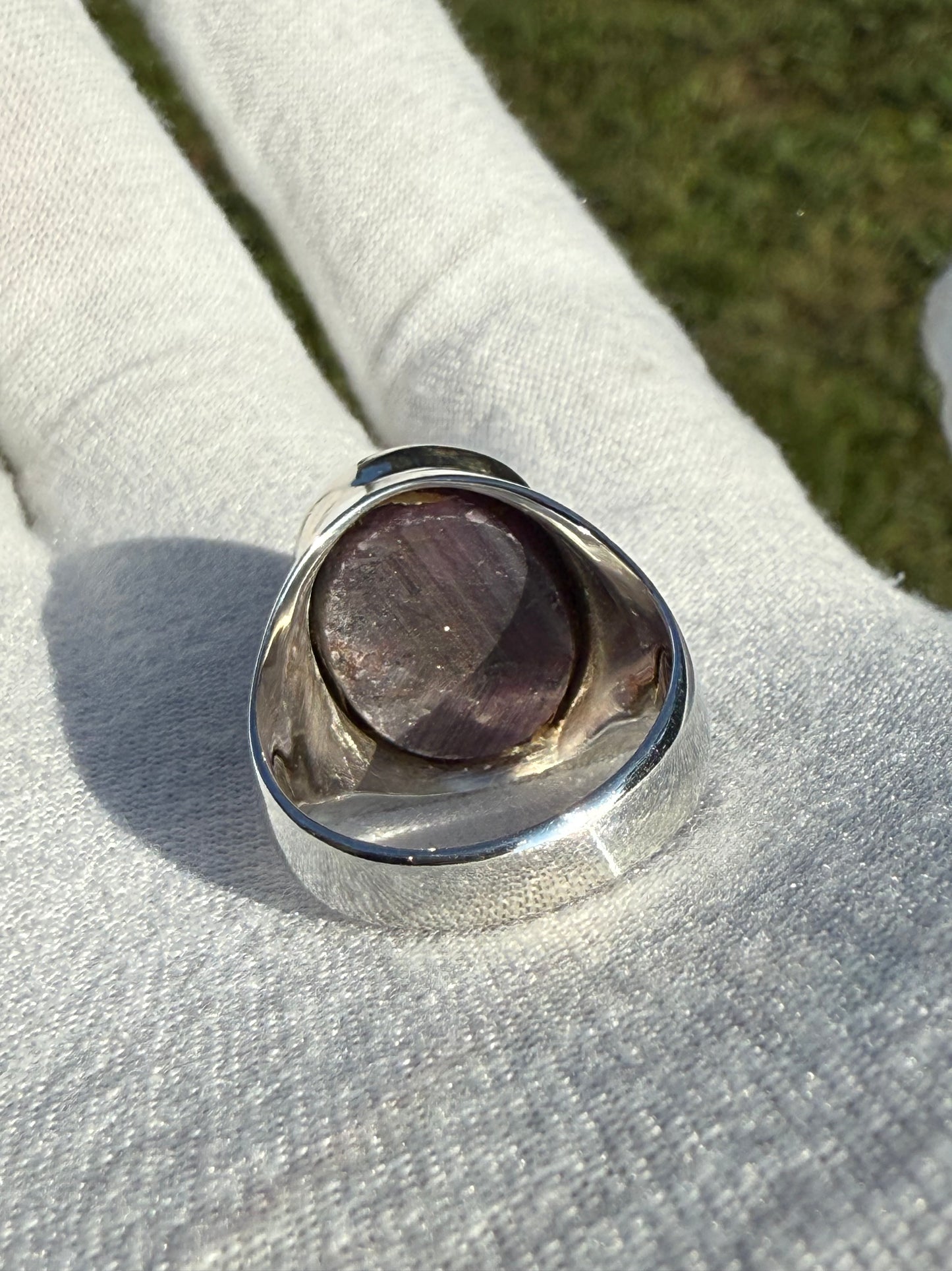 Natural Purple Star Sapphire Sterling Silver Ring | Size 7.5