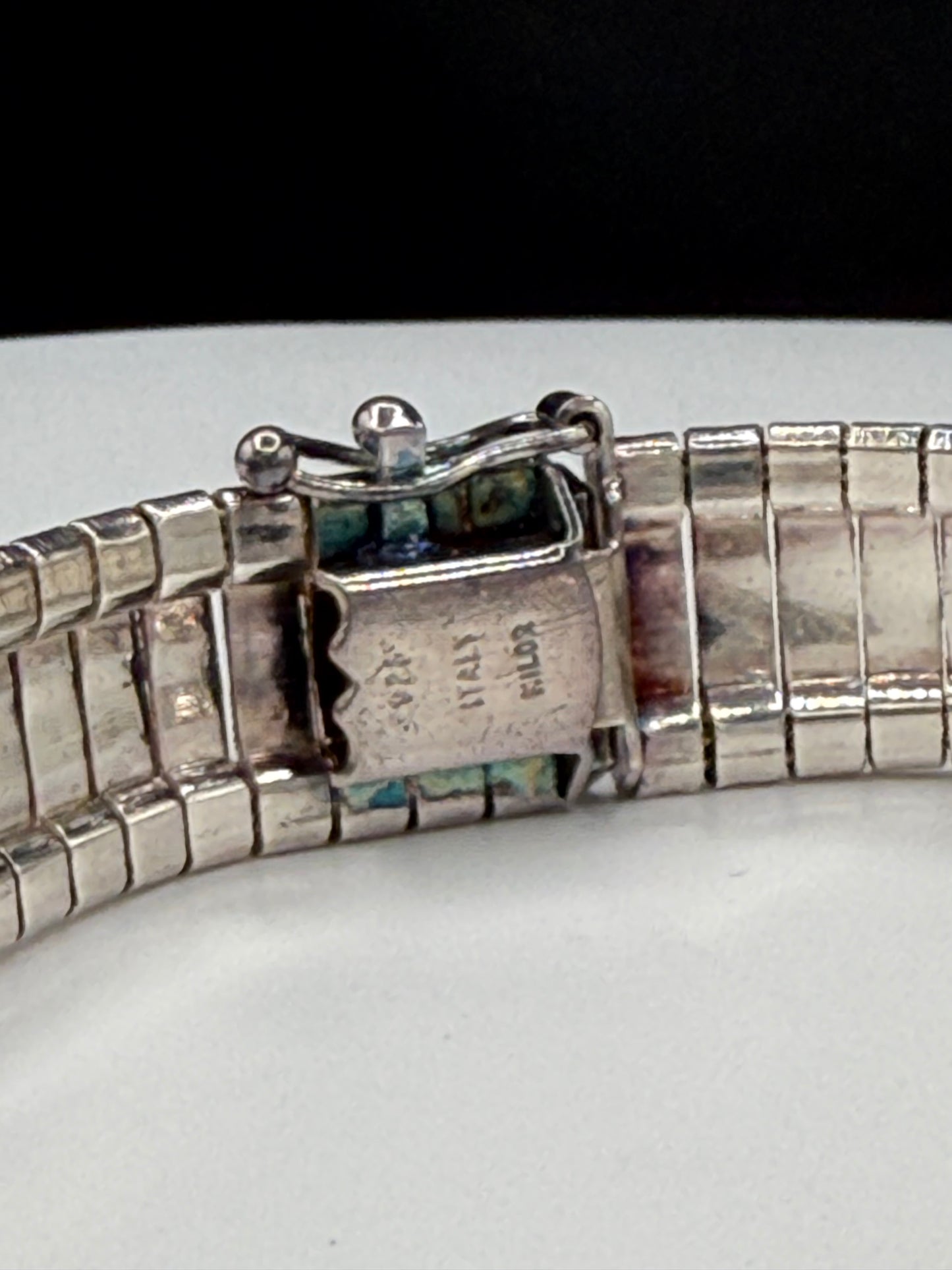 Solid Sterling Silver Greek Key Link Milor Bracelet | 7.75 inches | 925 Italy