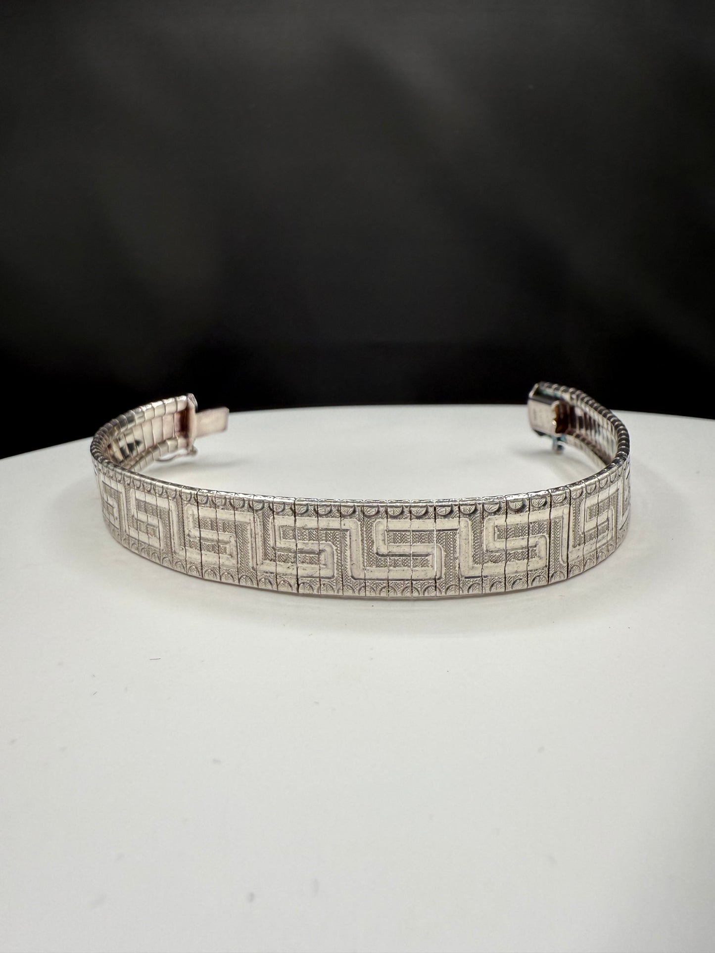 Solid Sterling Silver Greek Key Link Milor Bracelet | 7.75 inches | 925 Italy