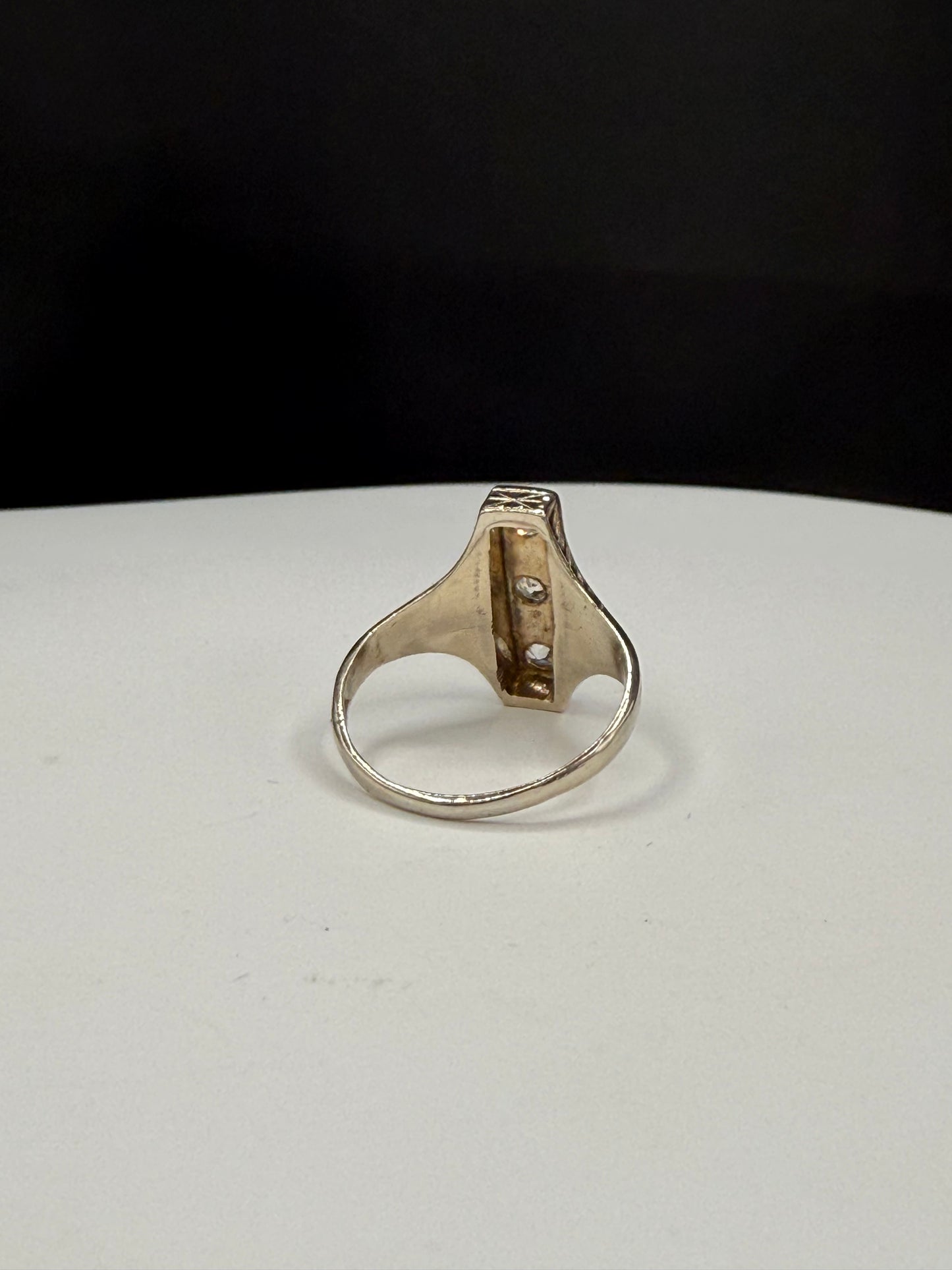 Antique Art Deco Natural Diamond 14K White Gold Ring | Size 5.75 | 1930s Vintage Jewelry