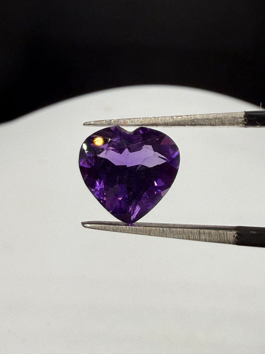 2.60 Carat Natural Amethyst Heart Cut Loose Gemstone | 9.87 x 10.08 MM