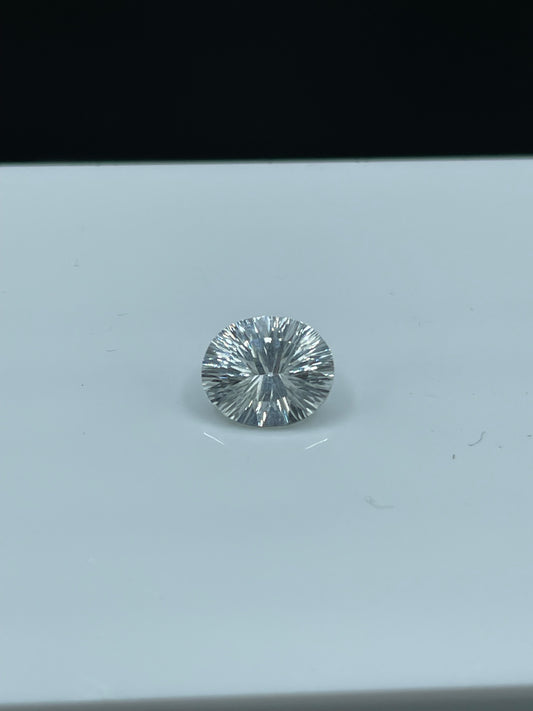 Natural White Topaz Laser Oval Cut Loose Gemstone (12 x 10 x 6.5 MM)