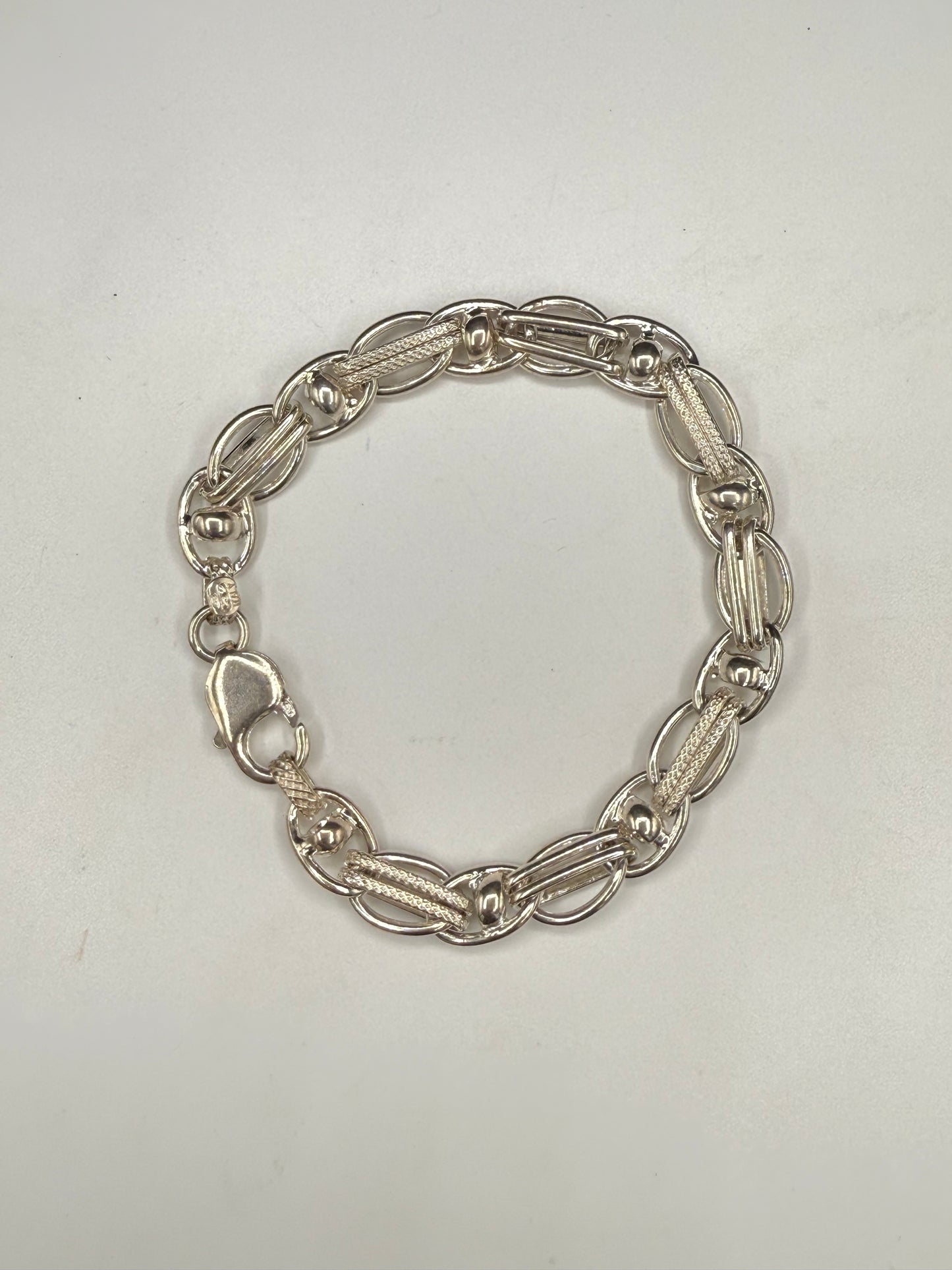 Vintage Italian Sterling Silver Mariner Rope Link Bracelet | 7.5” | 20.28g | 925 Italy