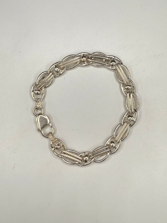 Vintage Italian Sterling Silver Mariner Rope Link Bracelet | 7.5” | 20.28g | 925 Italy
