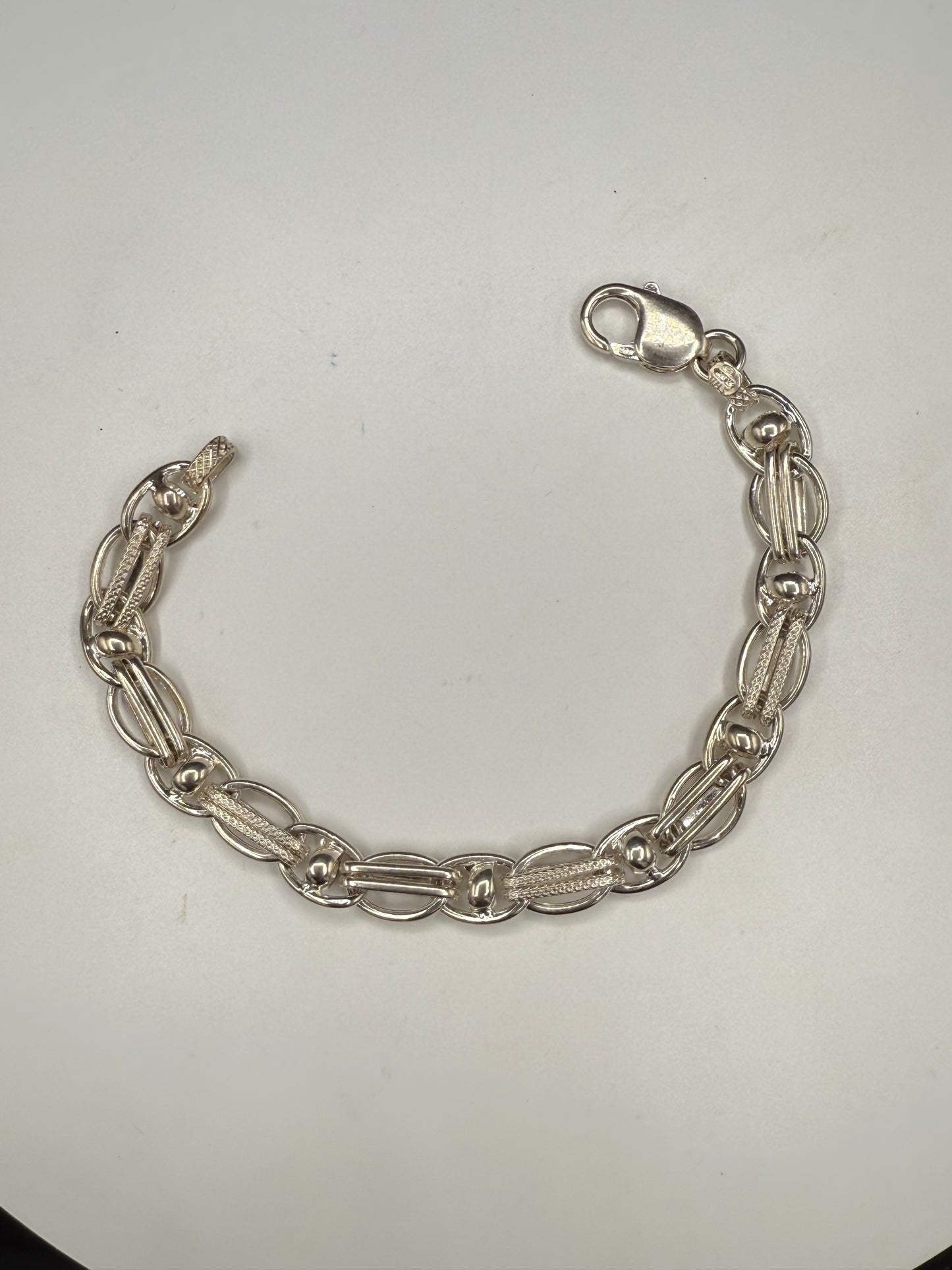 Vintage Italian Sterling Silver Mariner Rope Link Bracelet | 7.5” | 20.28g | 925 Italy