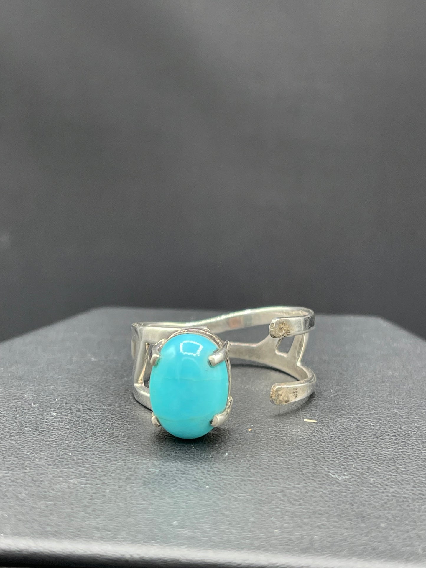 Natural Turquoise Sterling Silver Adjustable Ring