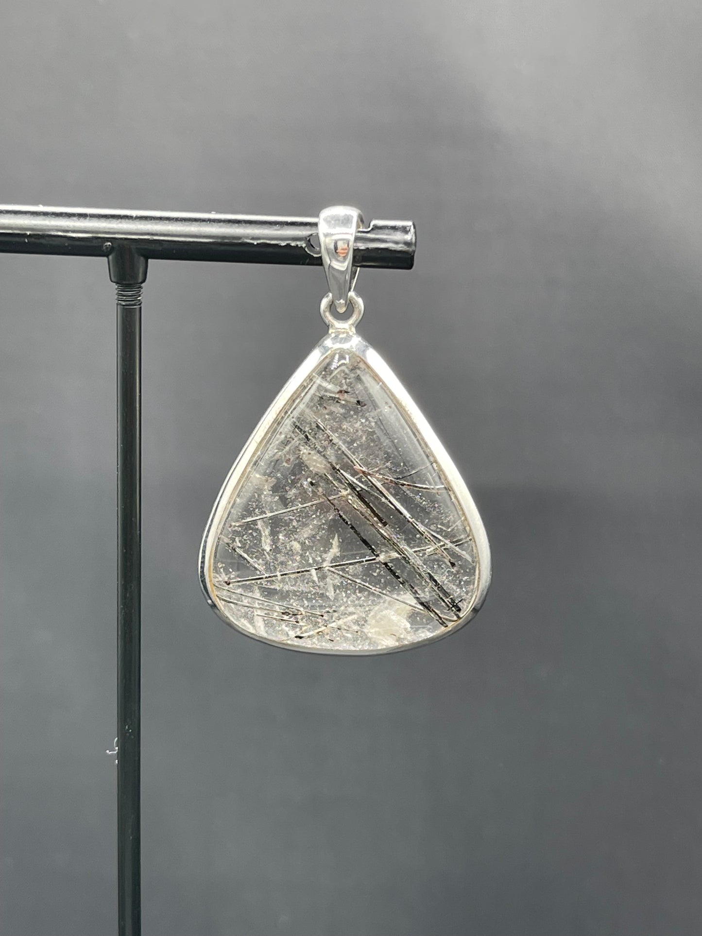 Natural Tourmalated Quartz Sterling Silver Pendant