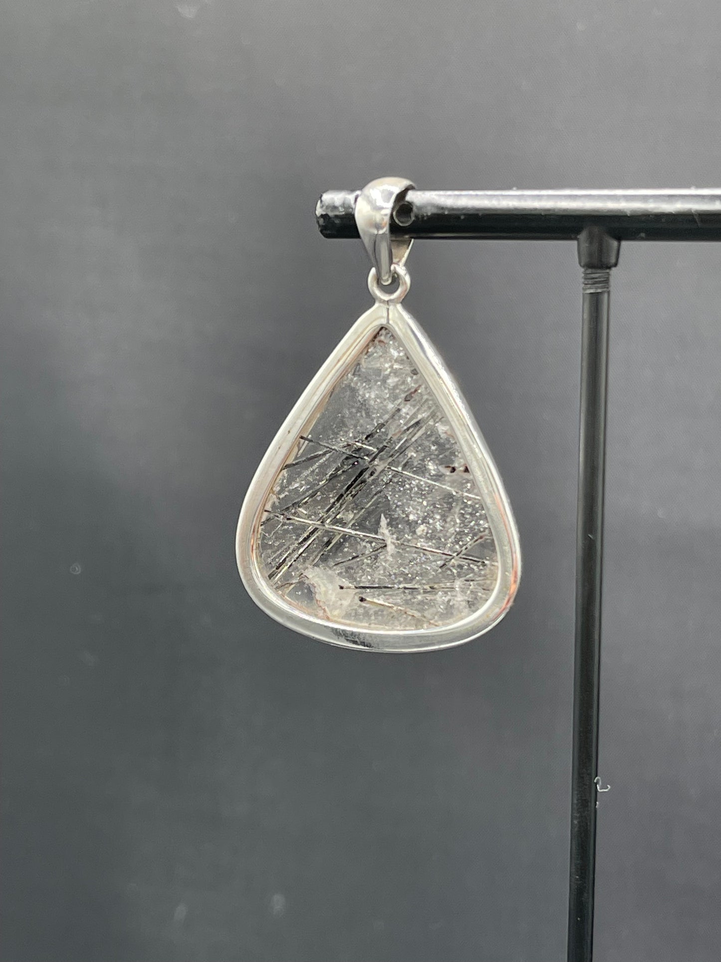 Natural Tourmalated Quartz Sterling Silver Pendant