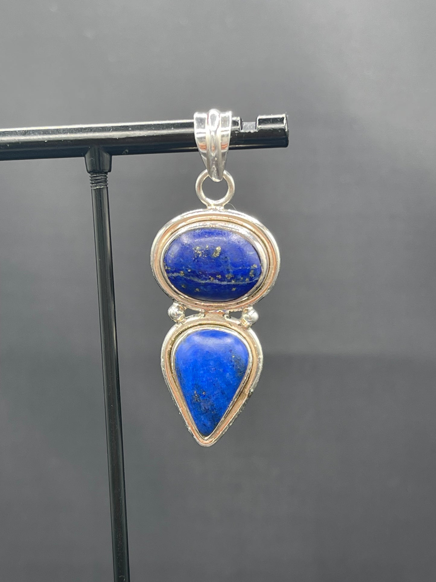 Natural Lapis Lazuli Fancy Sterling Silver Pendant