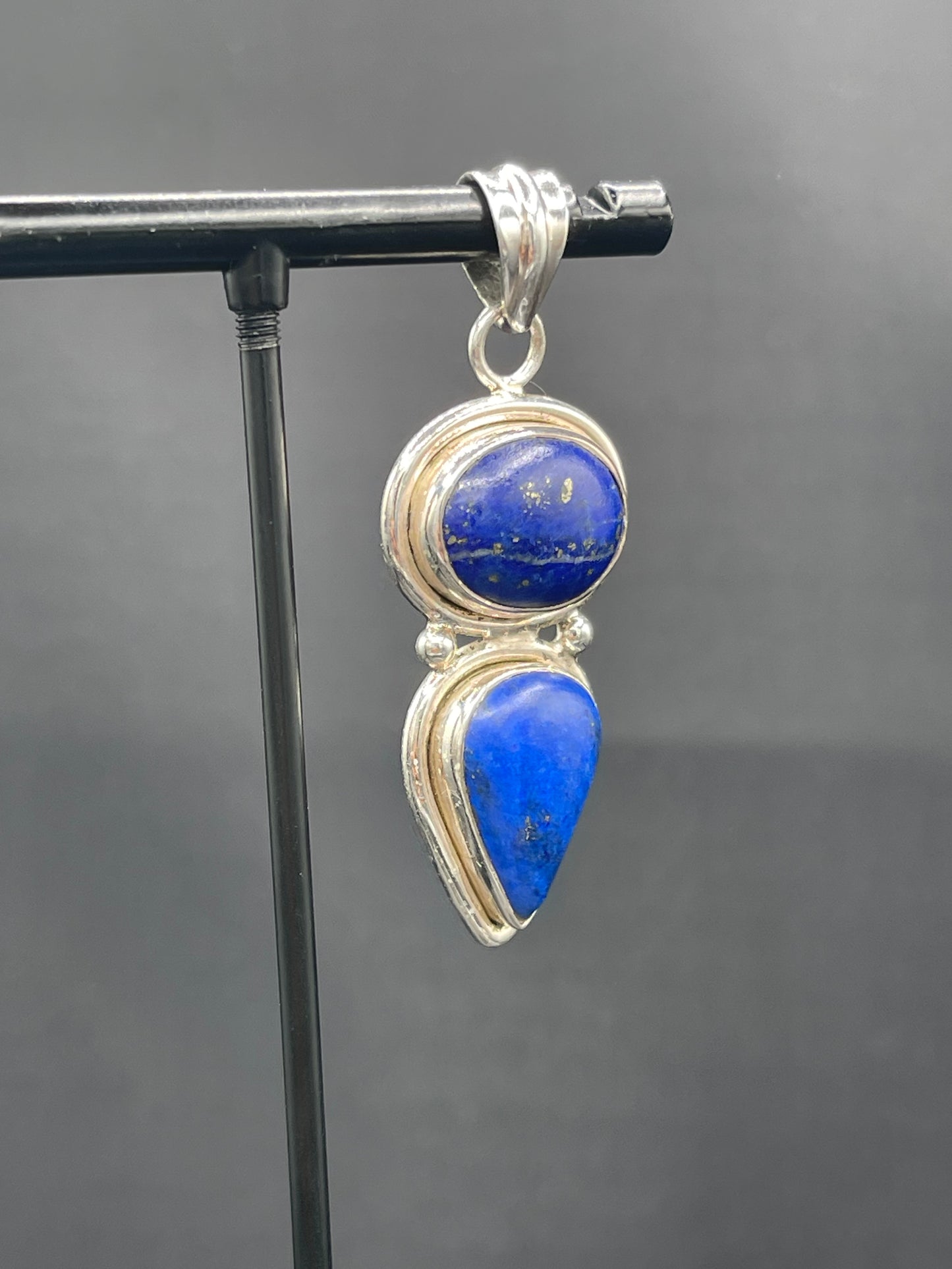 Natural Lapis Lazuli Fancy Sterling Silver Pendant