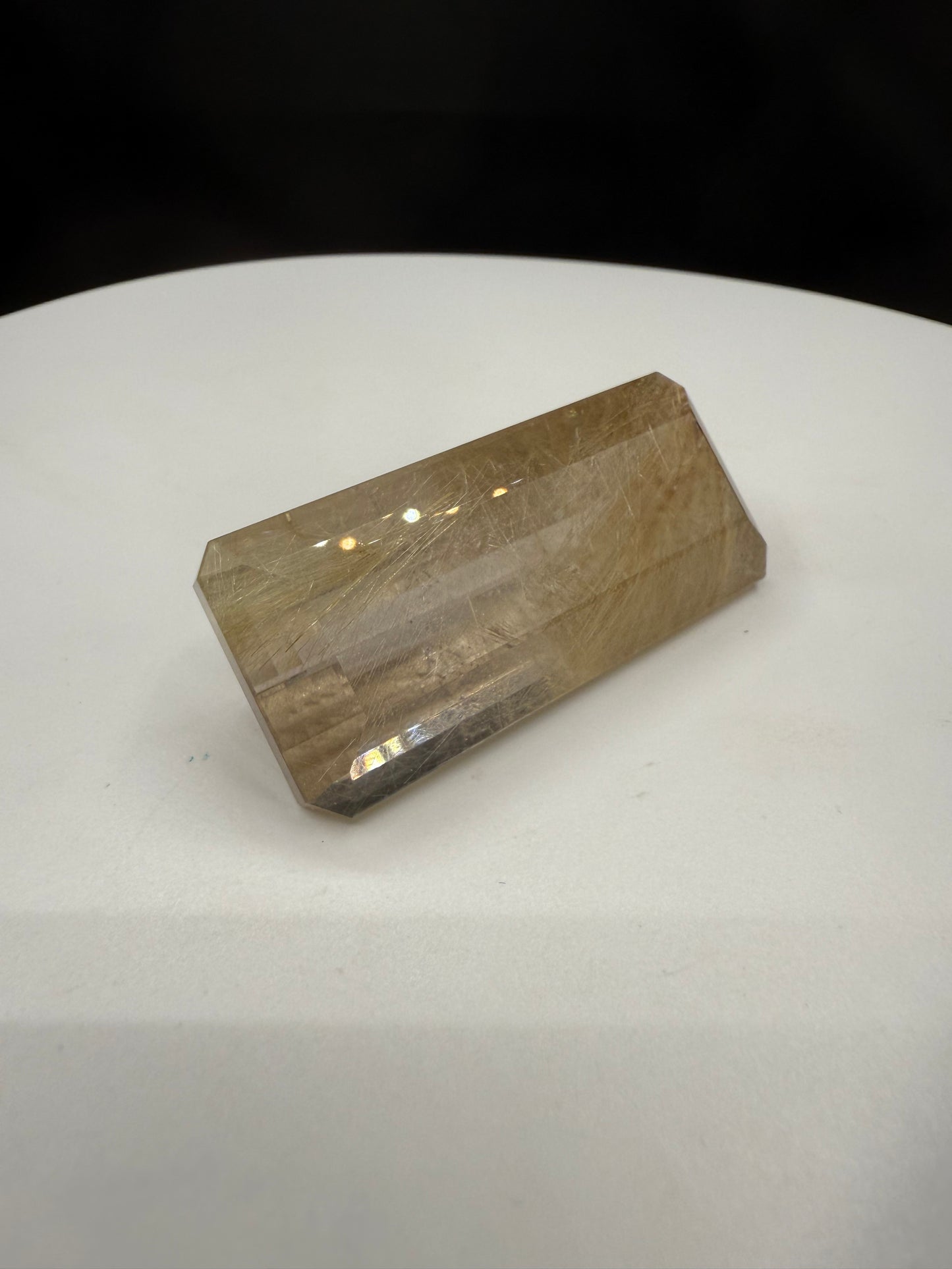 Natural Rutile Quartz Emerald Cut Loose Gemstone – 159.82 Carats | 50.90 x 22.73 x 16.90 mm