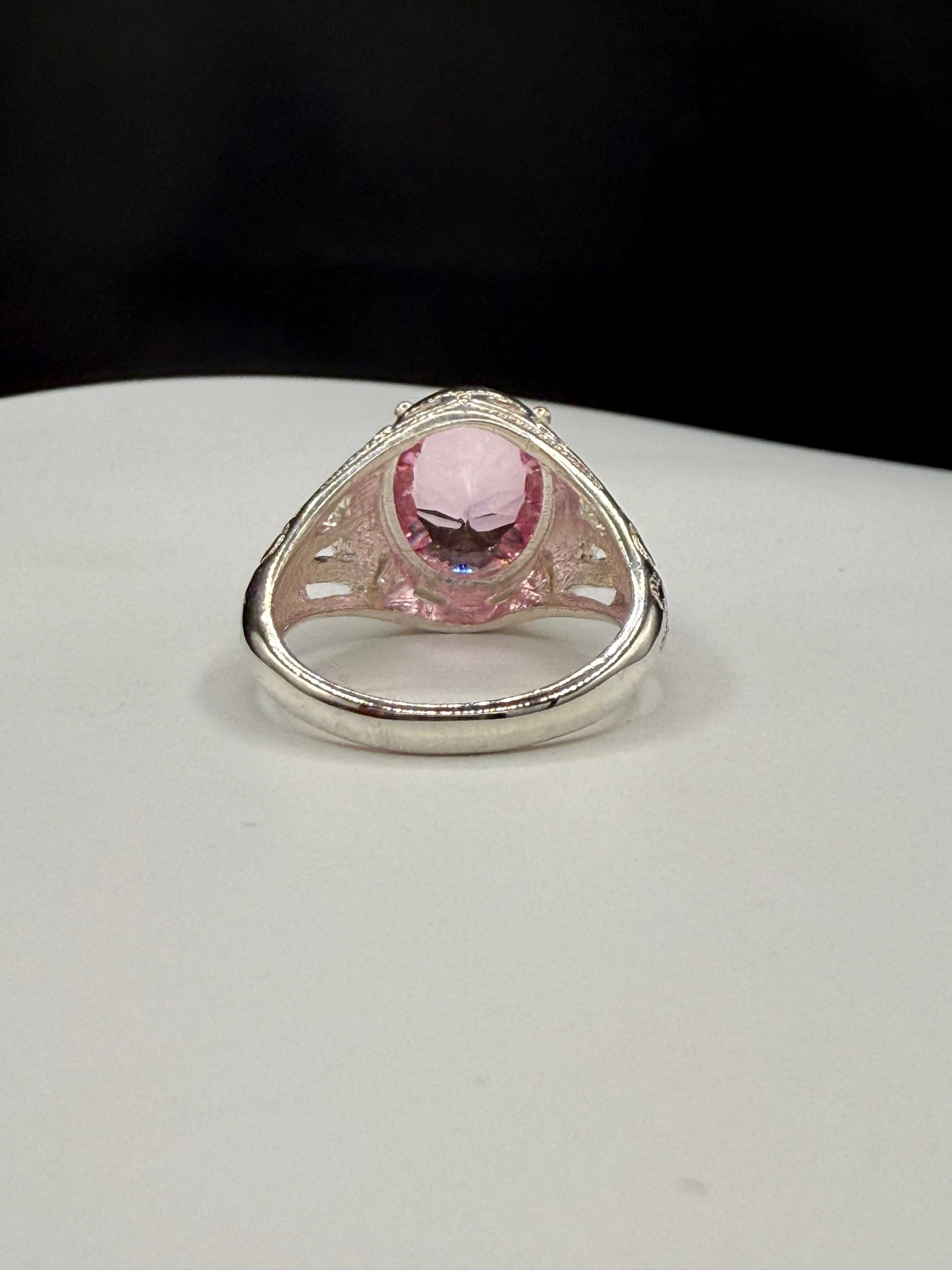Pink Mystic Topaz Fantasy Cut Sterling Silver Ring (Size 8)